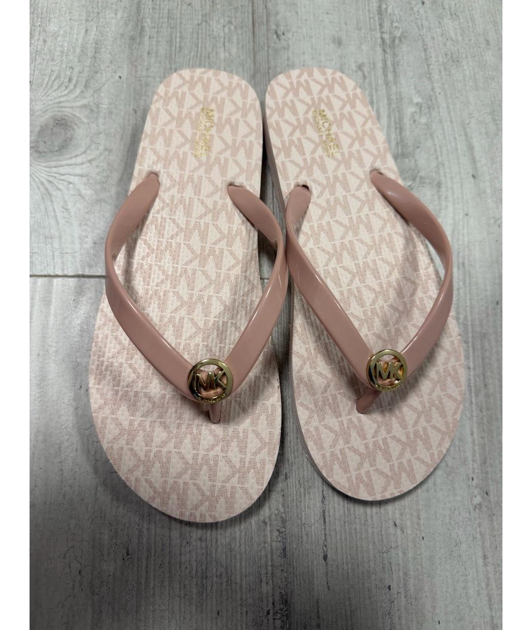 MICHAEL KORS Розовые резиновые шлепанцы, фото 7