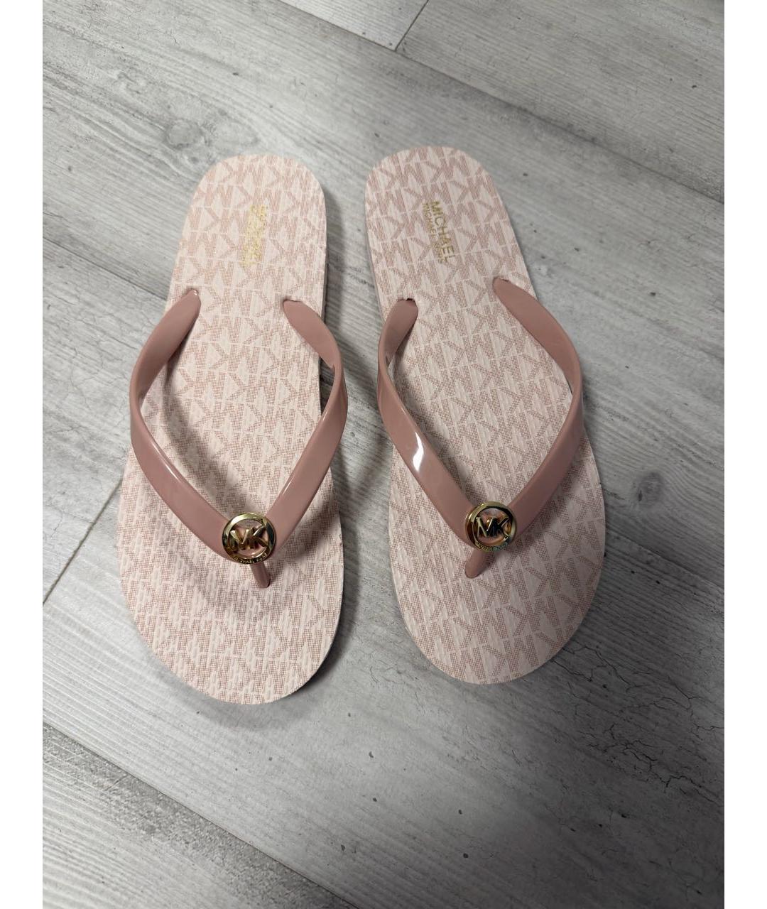 MICHAEL KORS Розовые резиновые шлепанцы, фото 2