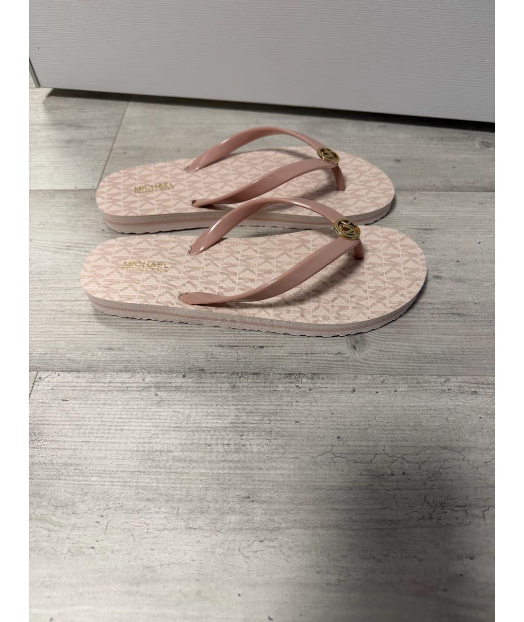 MICHAEL KORS Розовые резиновые шлепанцы, фото 9
