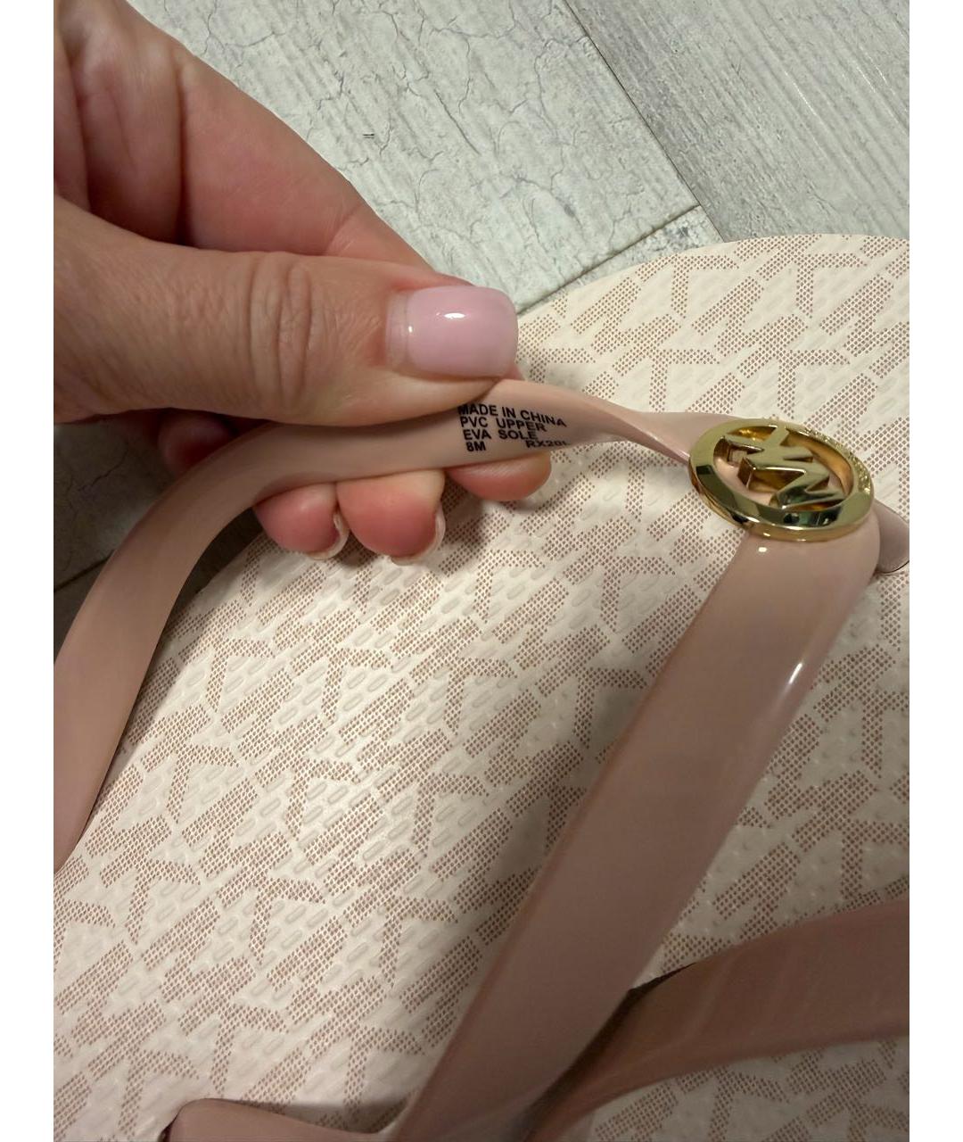 MICHAEL KORS Розовые резиновые шлепанцы, фото 6