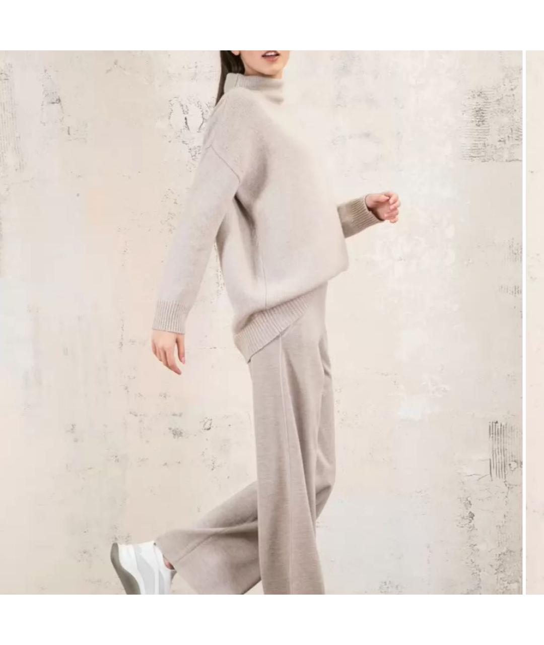 'S MAX MARA Бежевый шерстяной джемпер / свитер, фото 2