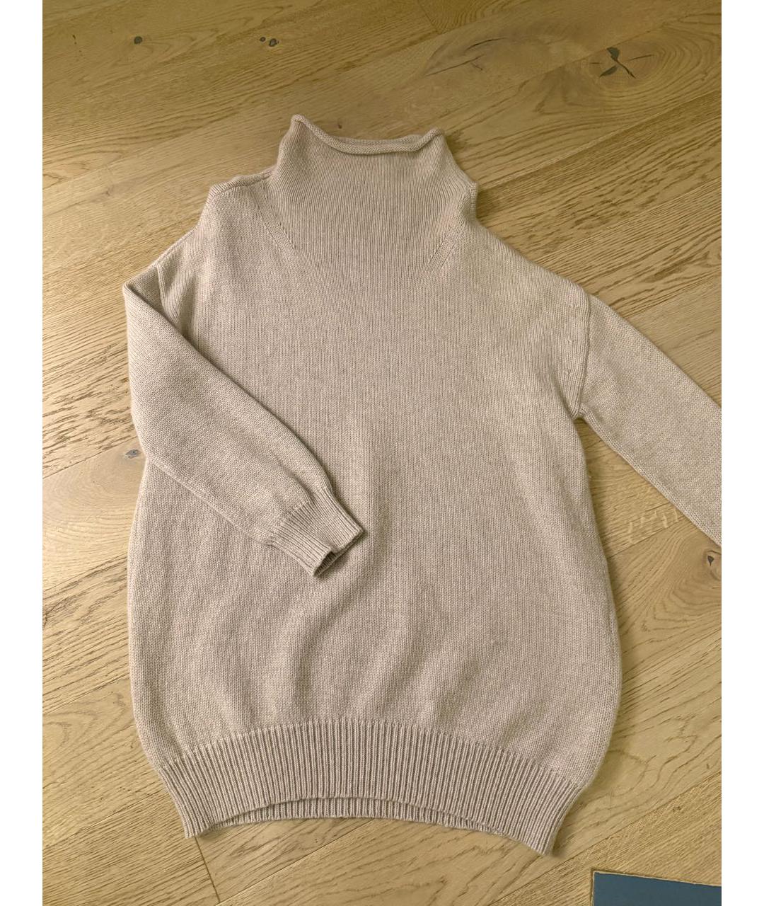 'S MAX MARA Бежевый шерстяной джемпер / свитер, фото 4