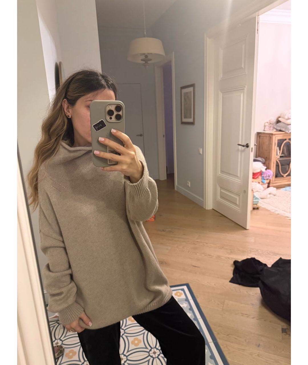 'S MAX MARA Бежевый шерстяной джемпер / свитер, фото 6