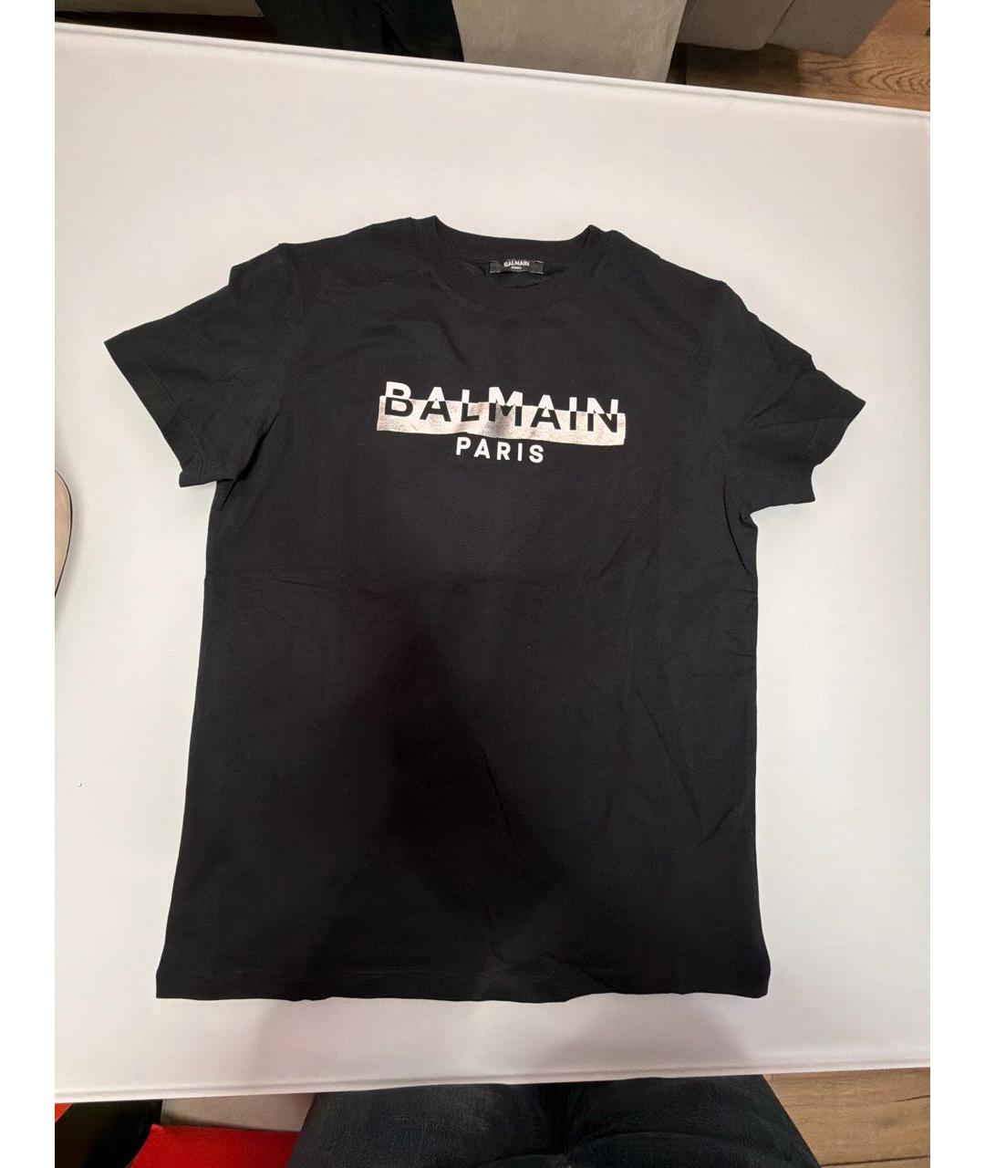 BALMAIN Черная хлопковая футболка, фото 5