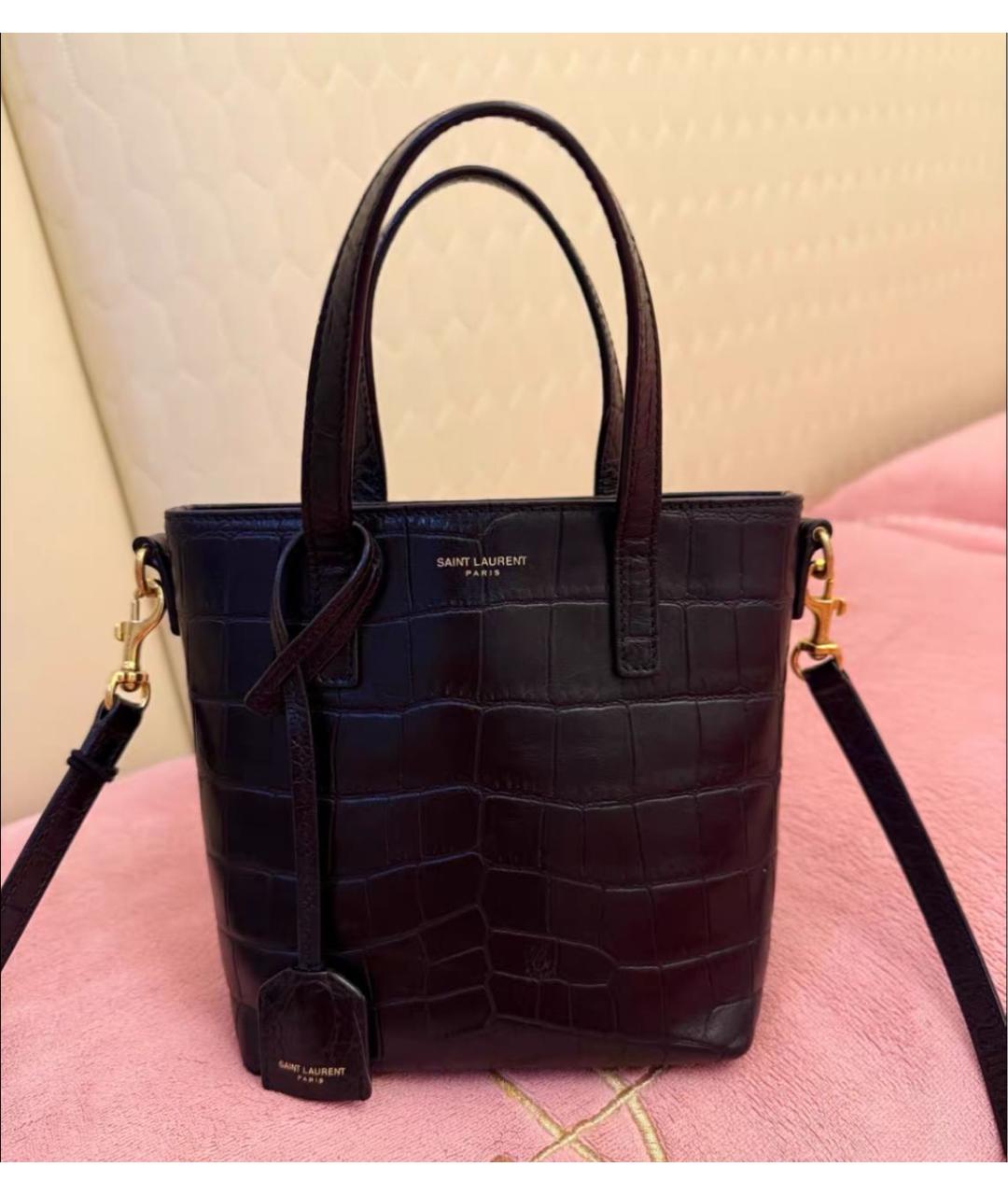 SAINT LAURENT Кожаная сумка с короткими ручками, фото 4