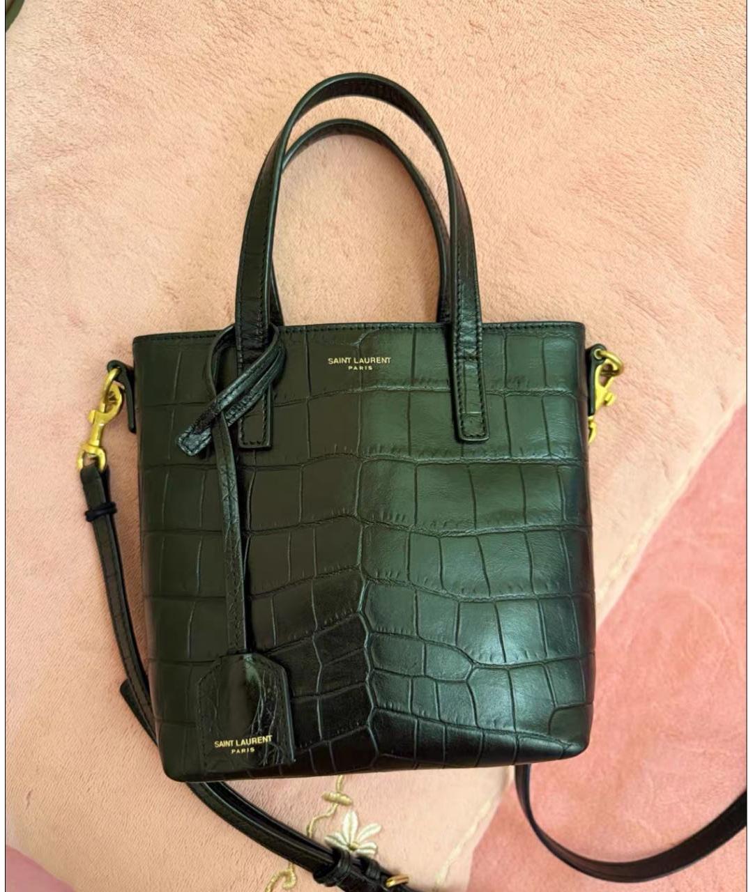 SAINT LAURENT Кожаная сумка с короткими ручками, фото 3