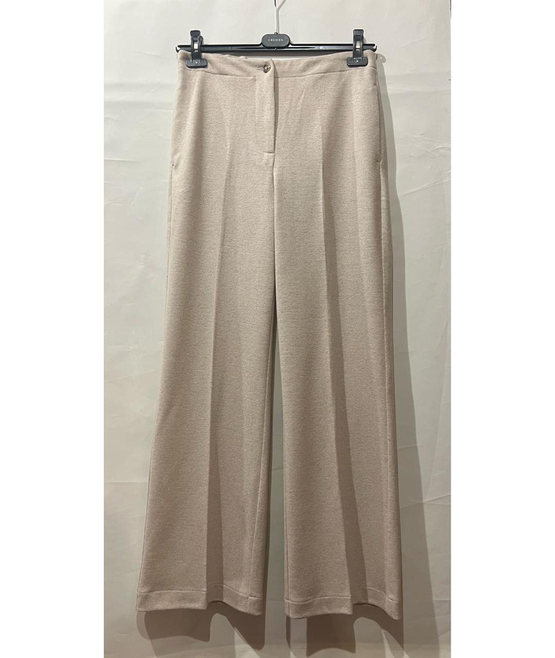 WEEKEND MAX MARA Бежевые шерстяные брюки широкие, фото 5