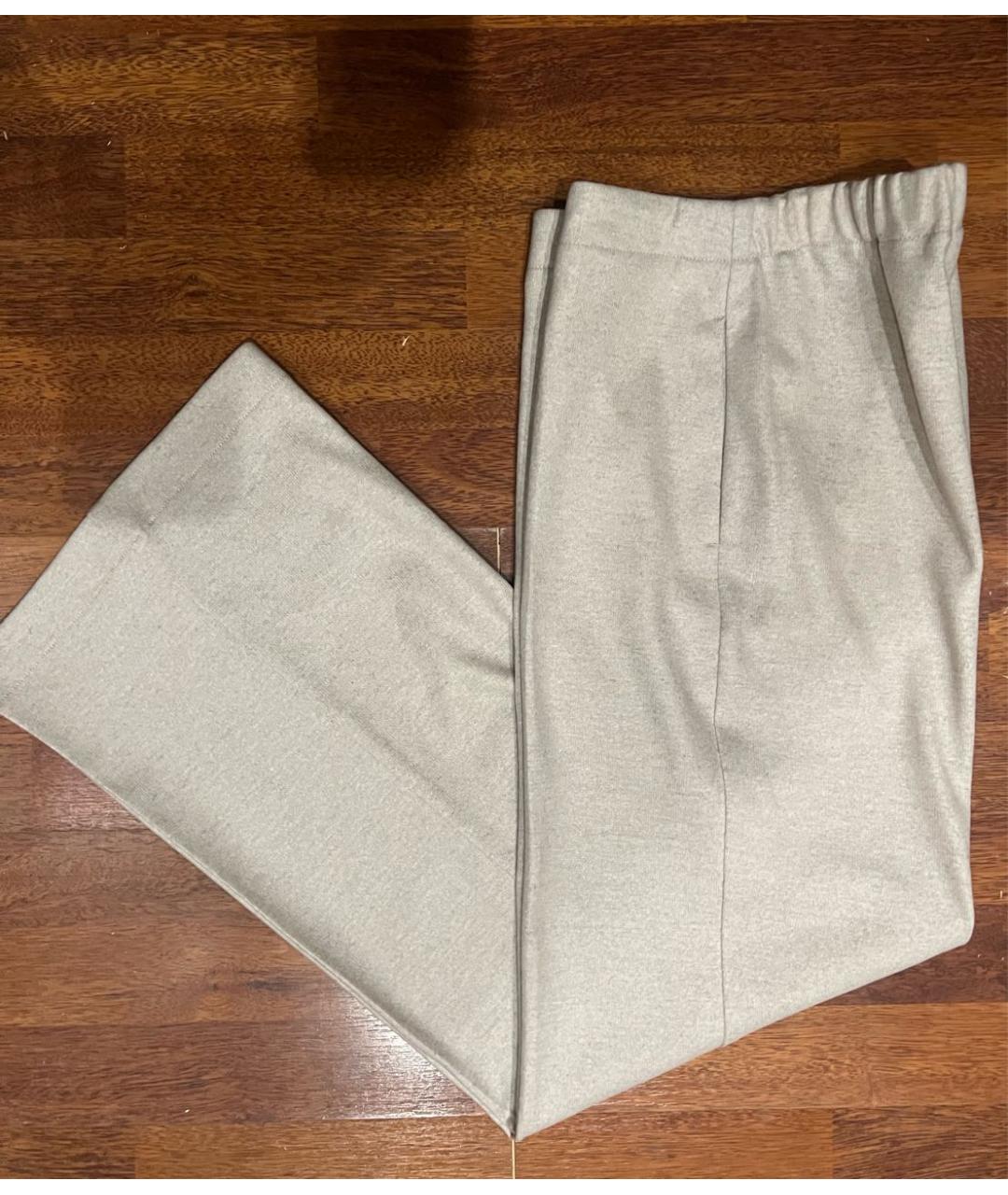 WEEKEND MAX MARA Бежевые шерстяные брюки широкие, фото 4