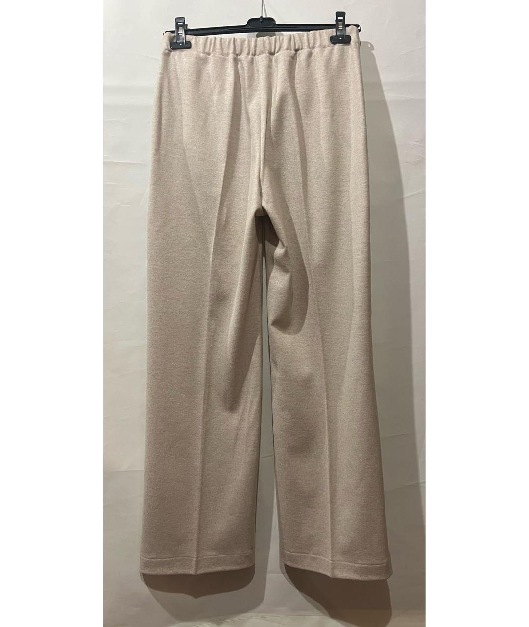 WEEKEND MAX MARA Бежевые шерстяные брюки широкие, фото 6
