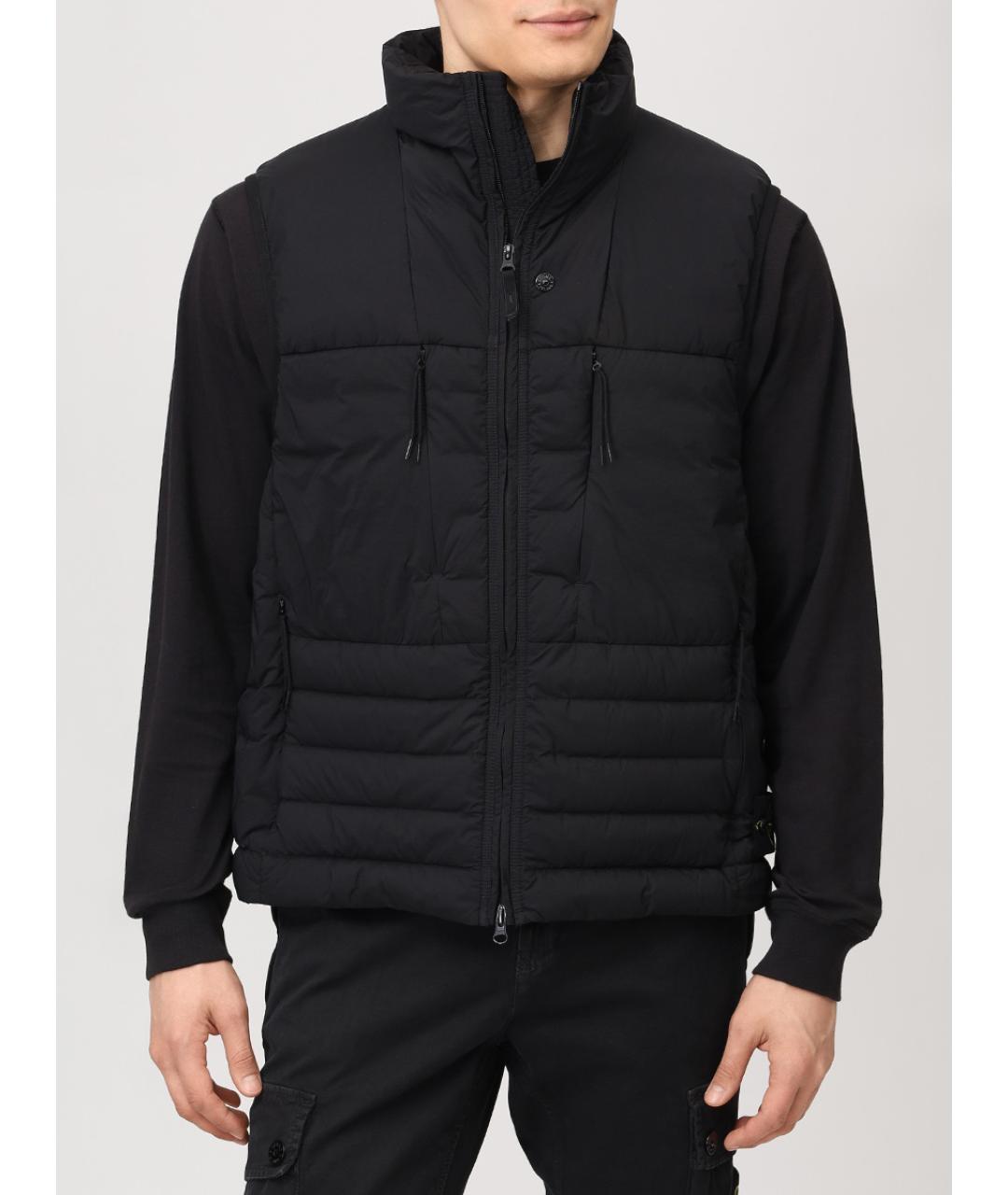 STONE ISLAND Черный полиамидовый жилет, фото 4