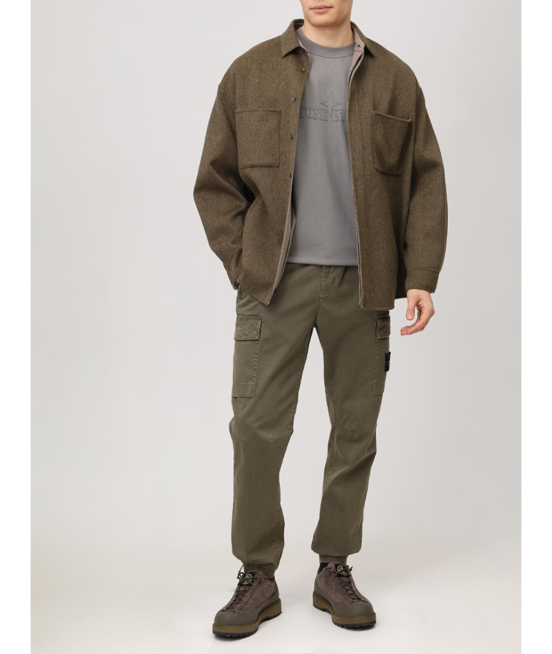 STONE ISLAND Серая хлопковая футболка, фото 2