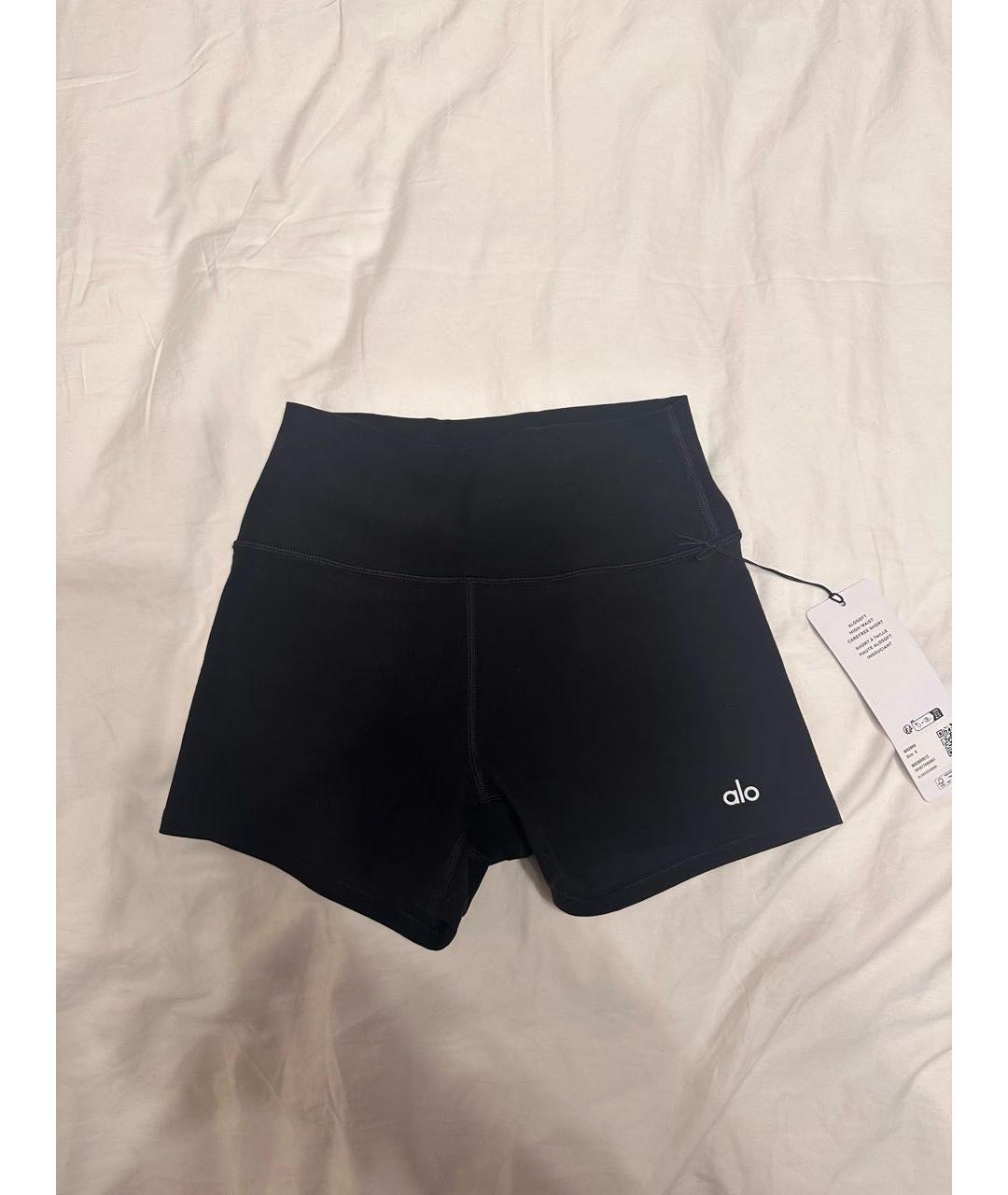 ALO YOGA Черные полиэстеровые спортивные брюки и шорты, фото 7