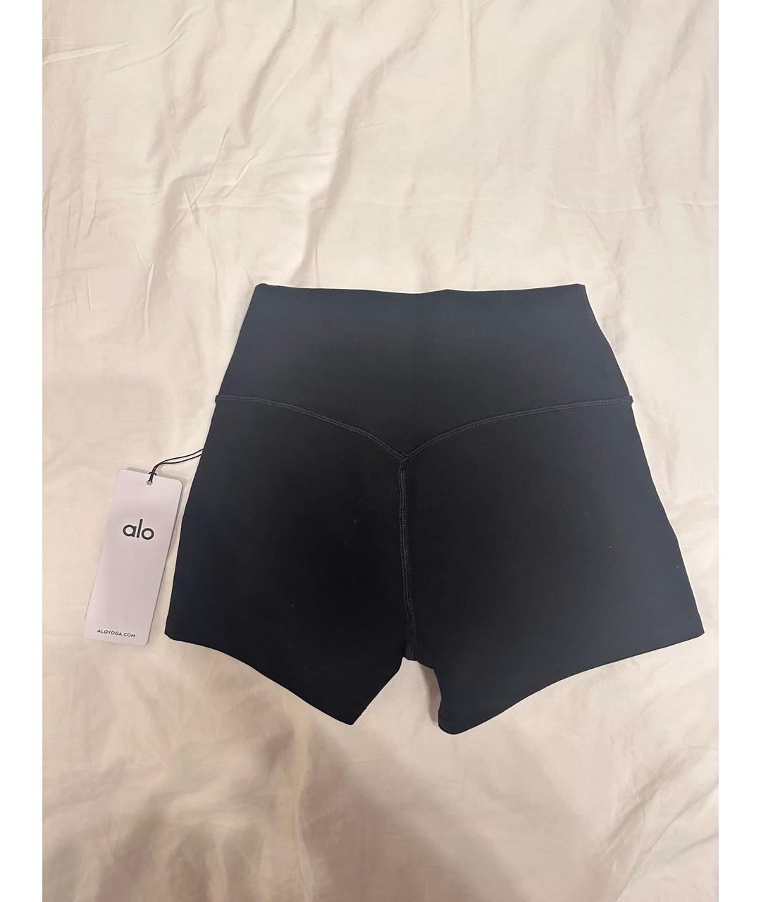 ALO YOGA Черные полиэстеровые спортивные брюки и шорты, фото 2