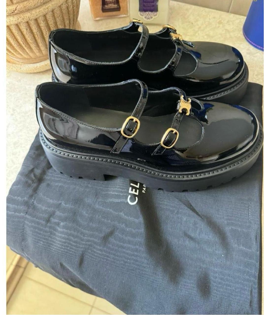 CELINE Черные кожаные туфли, фото 4