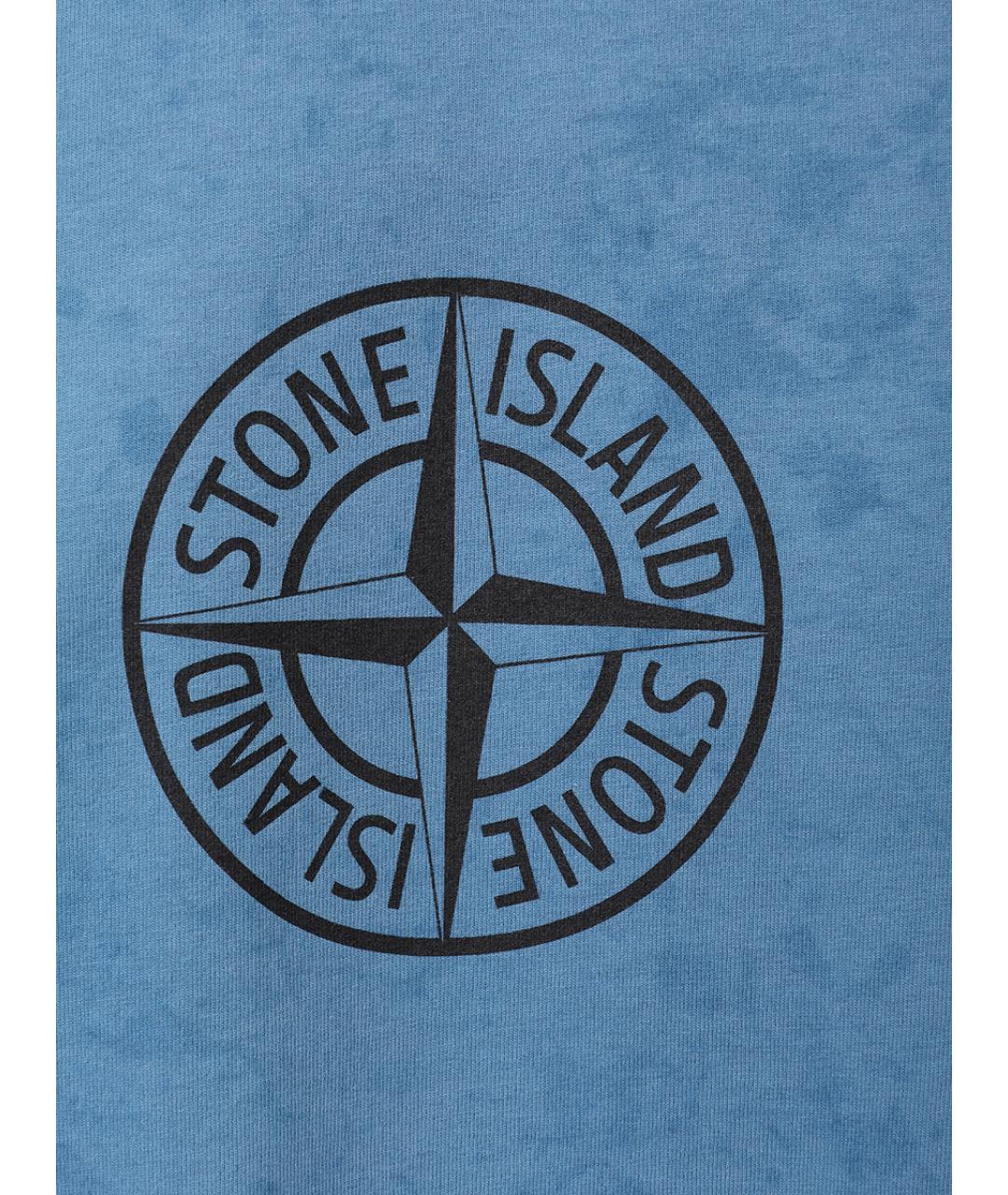STONE ISLAND Голубая хлопковая футболка, фото 6