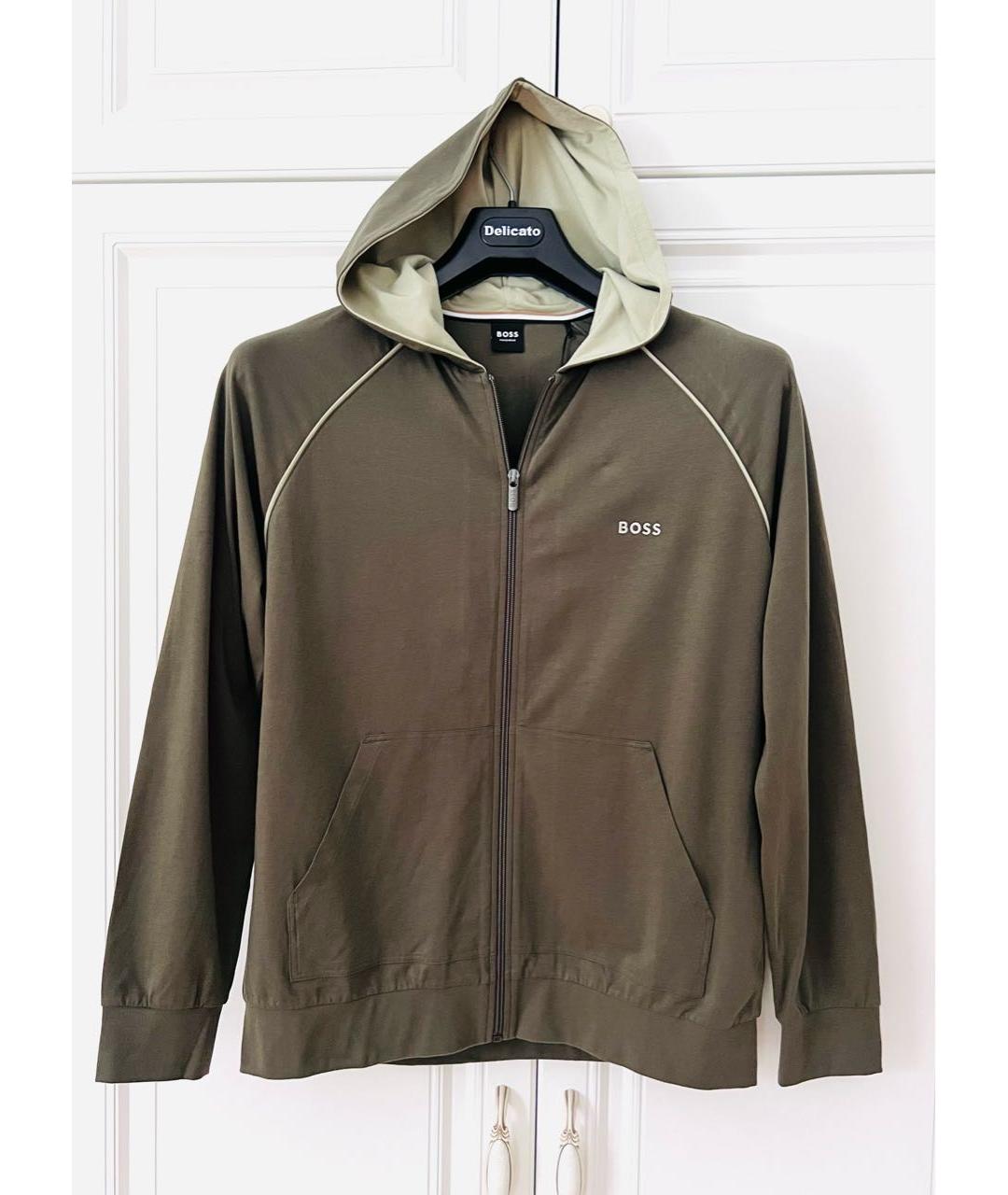 HUGO BOSS Хаки хлопко-эластановый спортивный костюм, фото 3