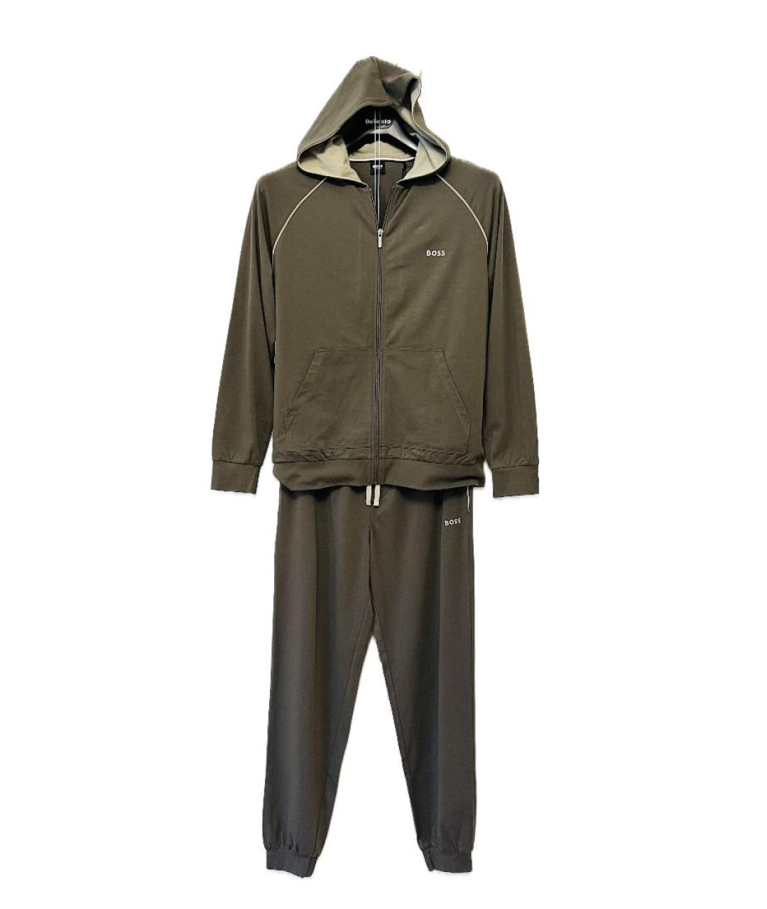 HUGO BOSS Хаки хлопко-эластановый спортивный костюм, фото 1