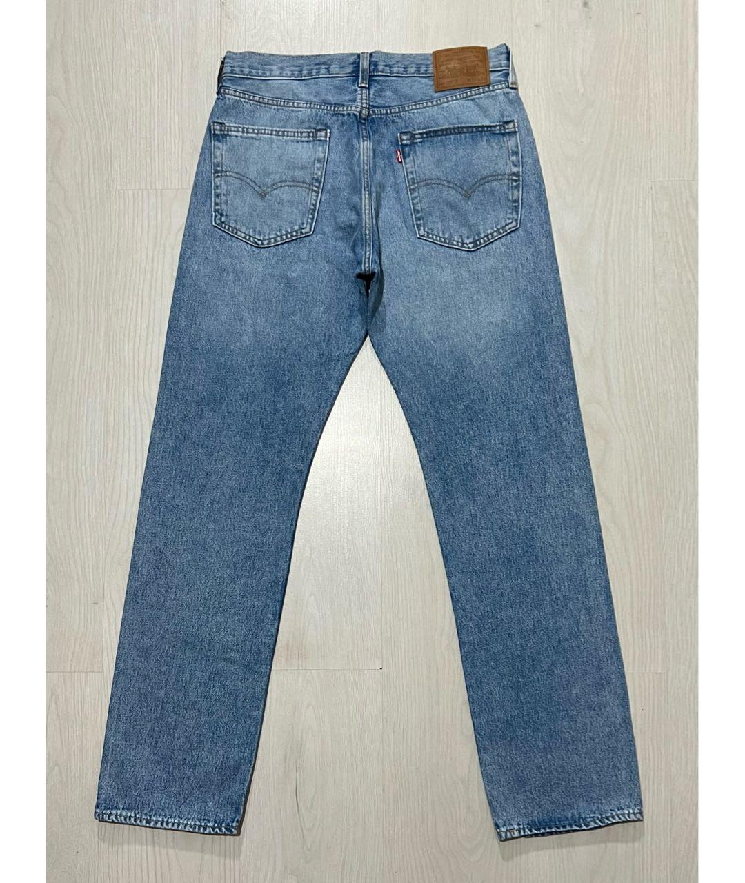 LEVI'S Голубые хлопковые прямые джинсы, фото 2