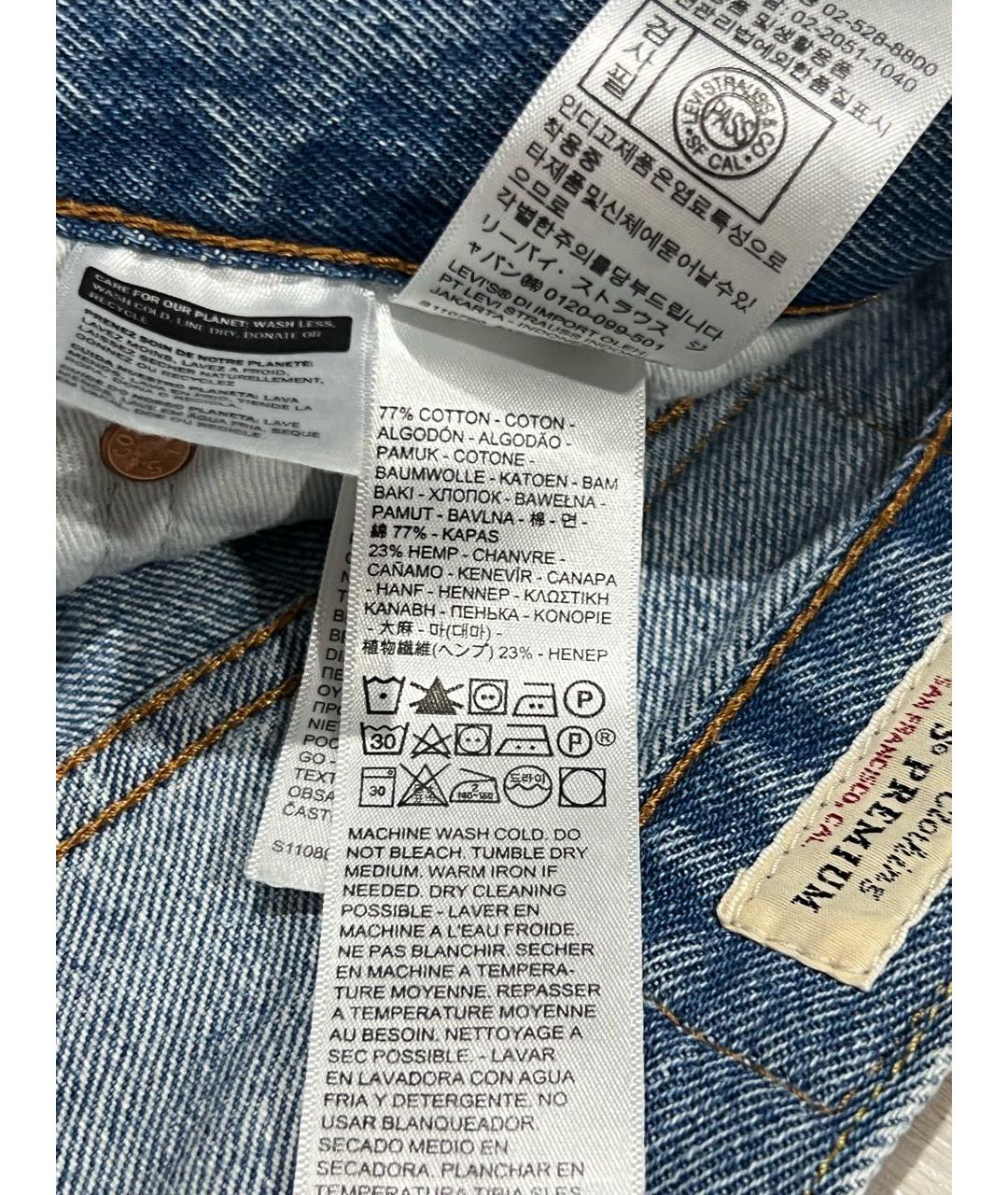 LEVI'S Голубые хлопковые прямые джинсы, фото 7