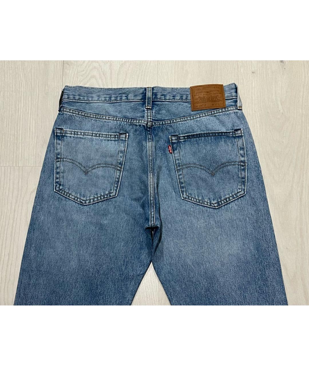 LEVI'S Голубые хлопковые прямые джинсы, фото 3