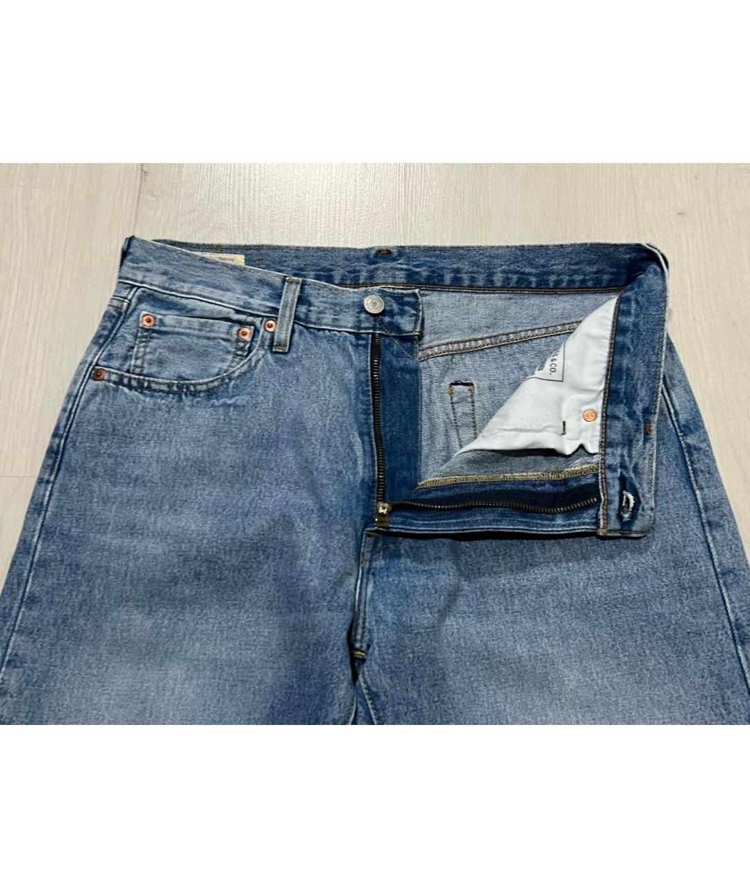 LEVI'S Голубые хлопковые прямые джинсы, фото 4