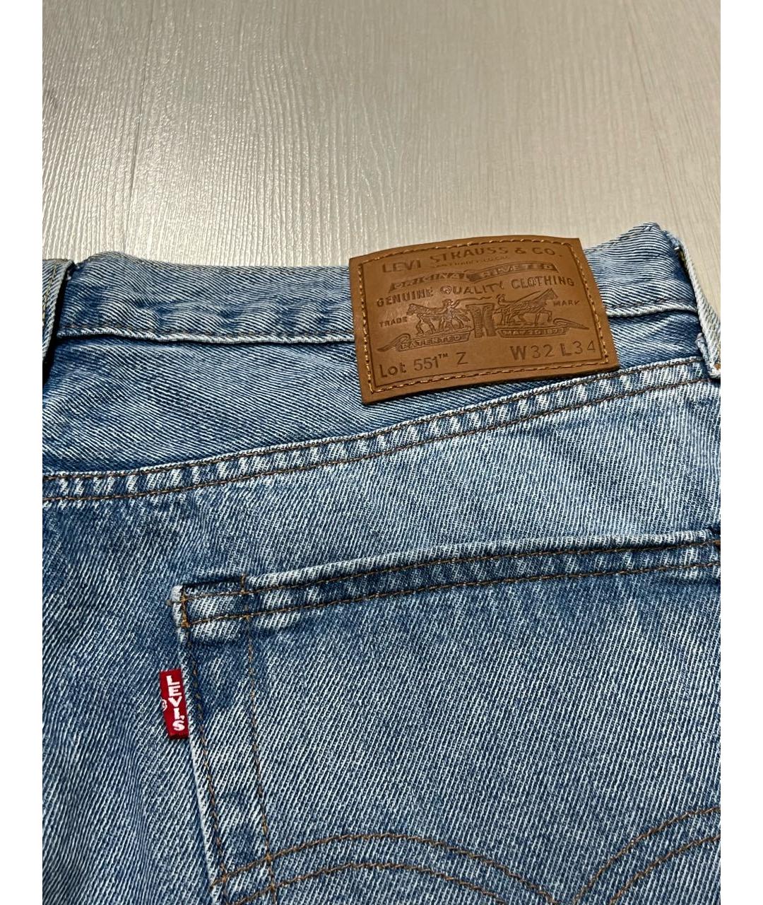 LEVI'S Голубые хлопковые прямые джинсы, фото 5