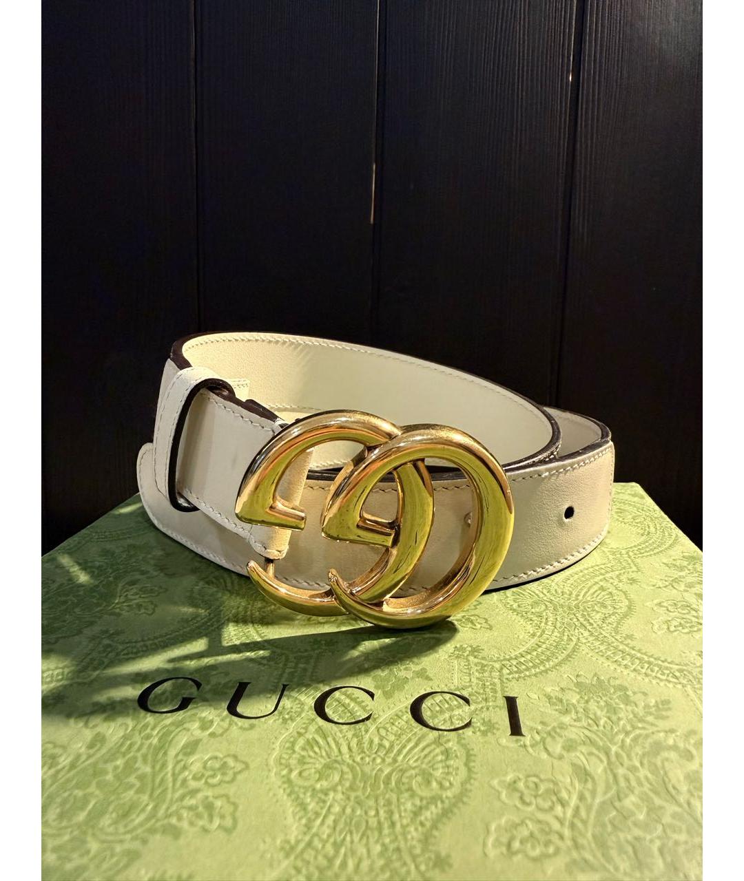 GUCCI Белый кожаный ремень, фото 6