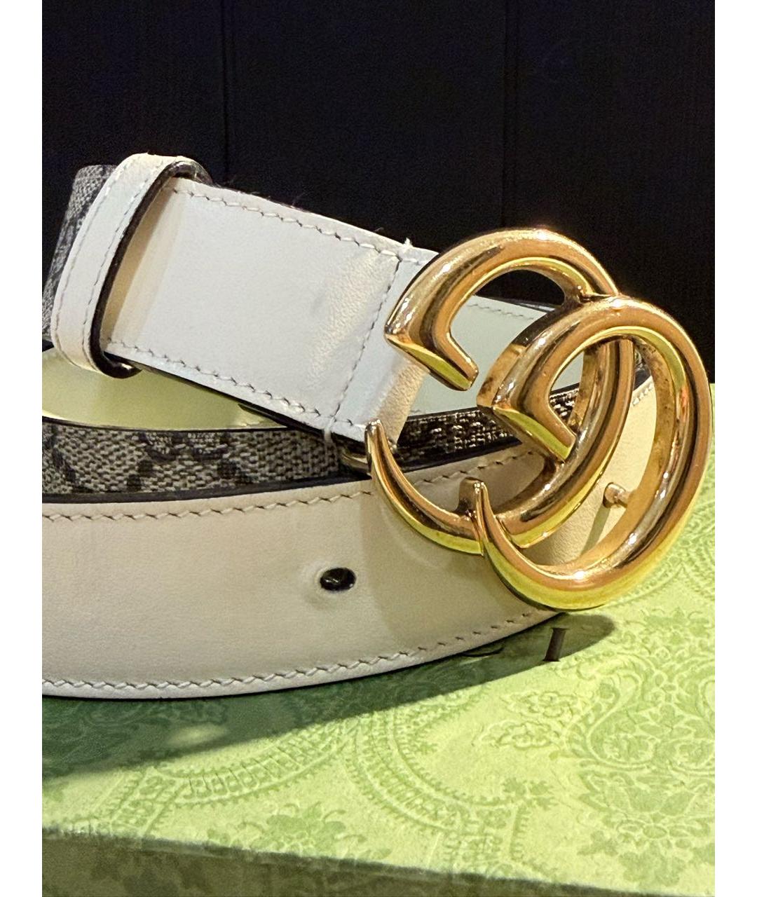 GUCCI Белый кожаный ремень, фото 2
