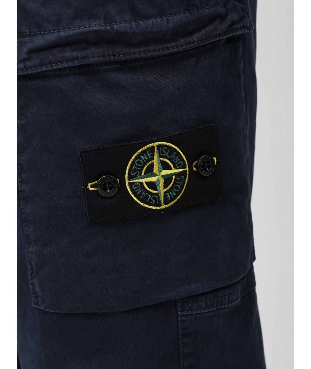 STONE ISLAND Синие хлопковые повседневные брюки, фото 6