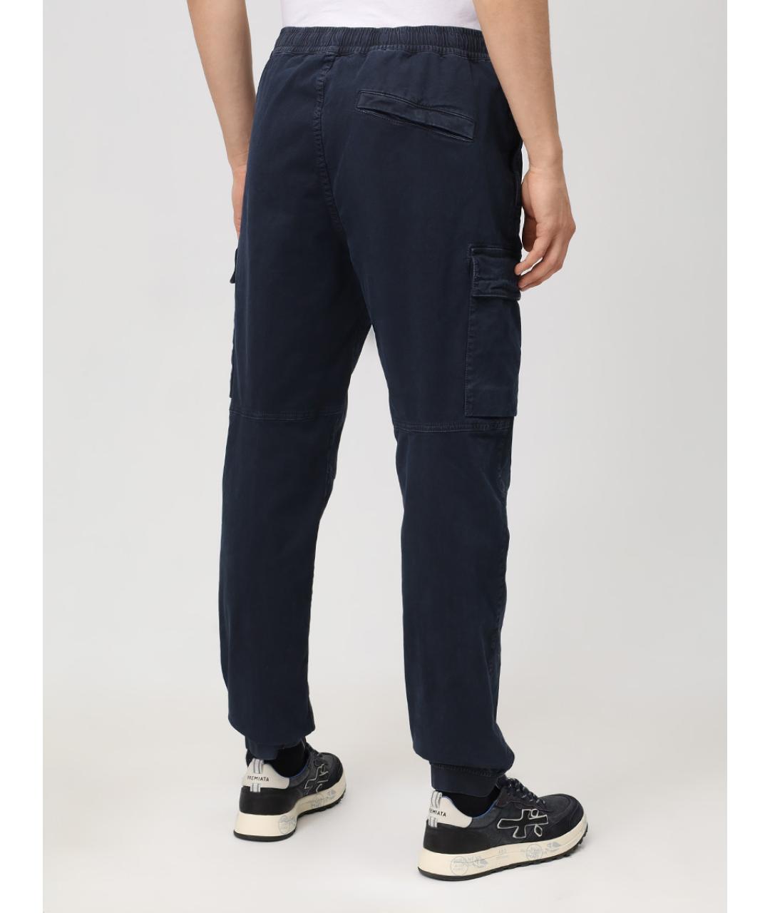 STONE ISLAND Синие хлопковые повседневные брюки, фото 3