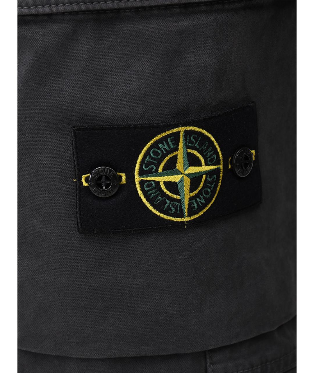 STONE ISLAND Серые хлопковые повседневные брюки, фото 6