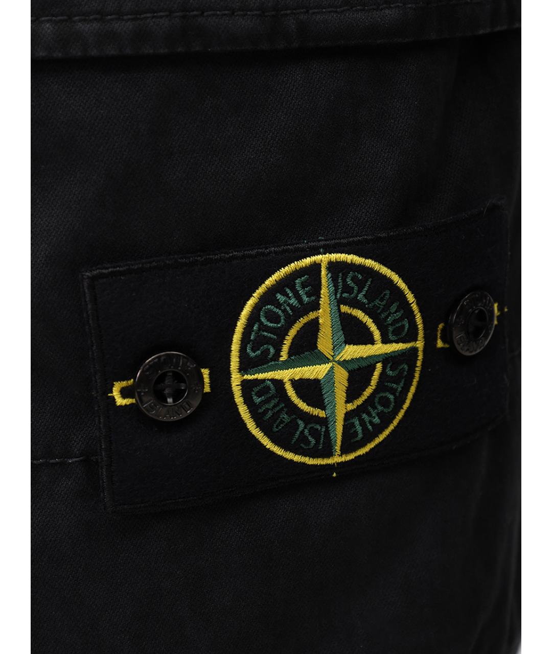 STONE ISLAND Черные хлопковые повседневные брюки, фото 6