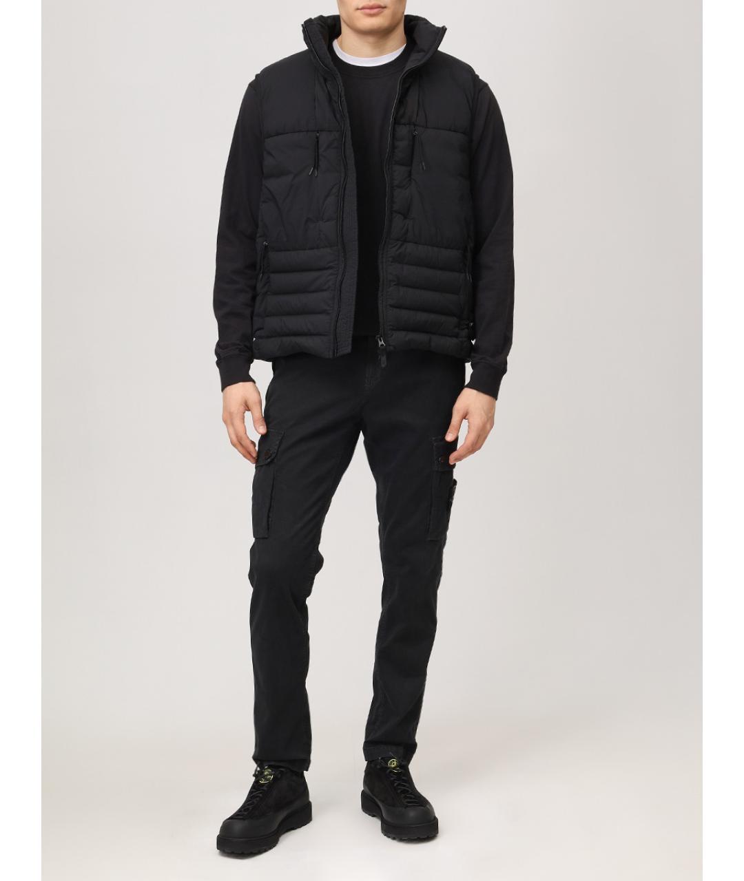 STONE ISLAND Черные хлопковые повседневные брюки, фото 2