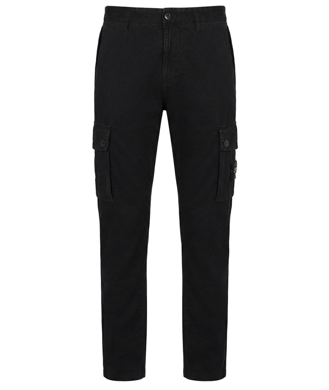 STONE ISLAND Черные хлопковые повседневные брюки, фото 1