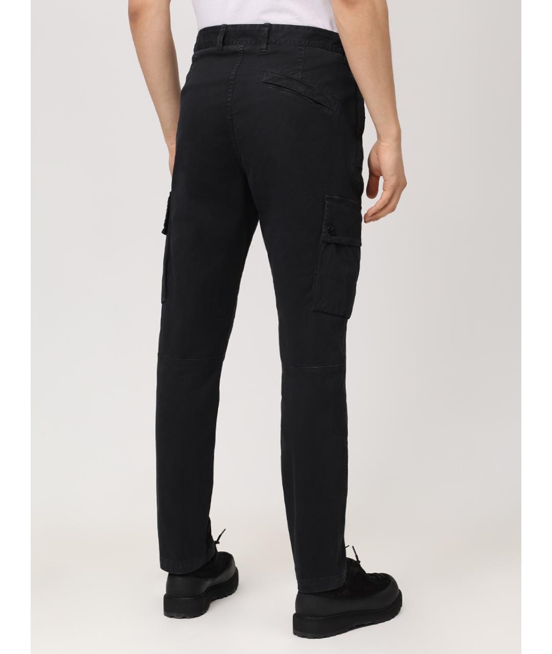 STONE ISLAND Черные хлопковые повседневные брюки, фото 3