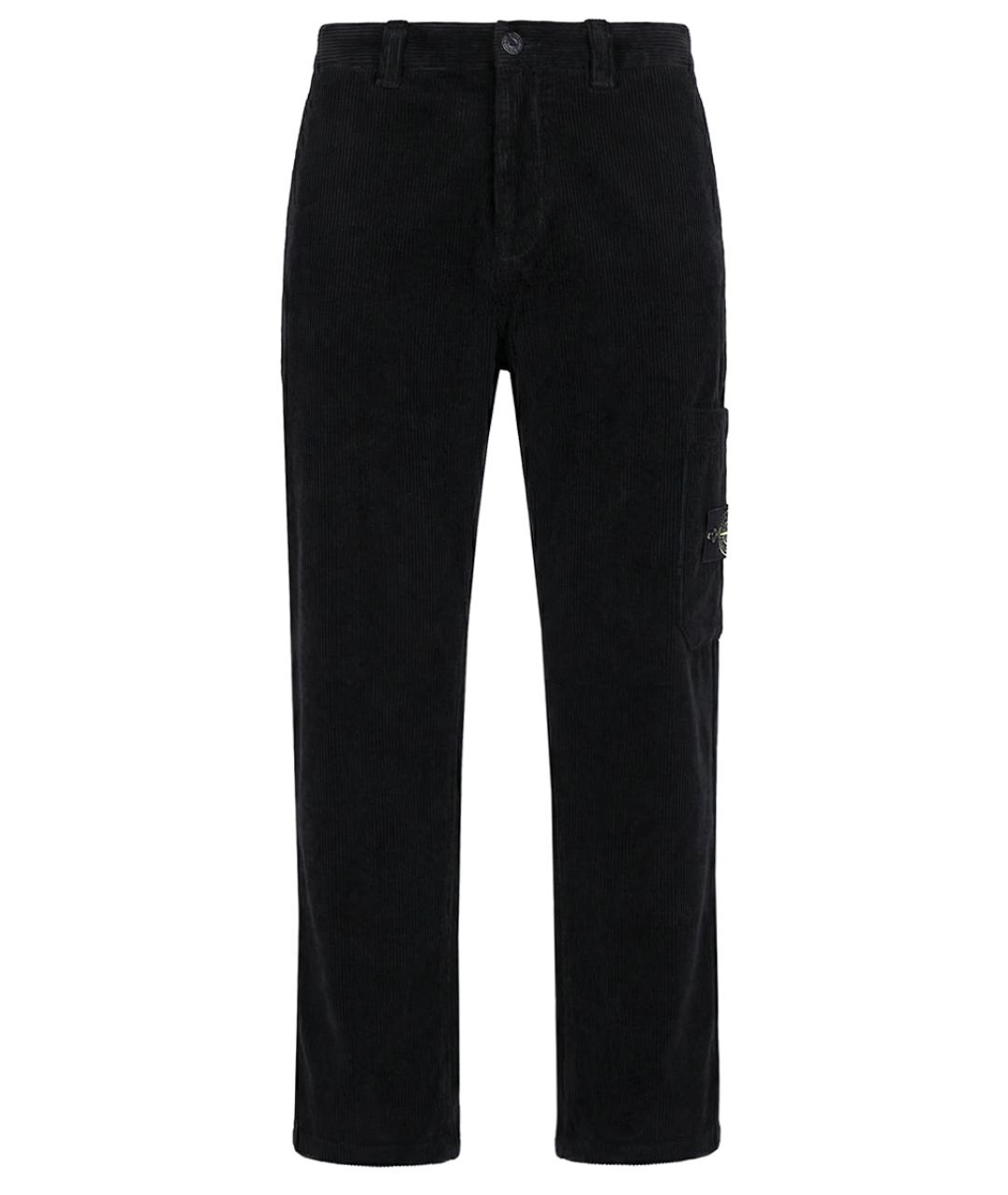 STONE ISLAND Черные хлопковые повседневные брюки, фото 1
