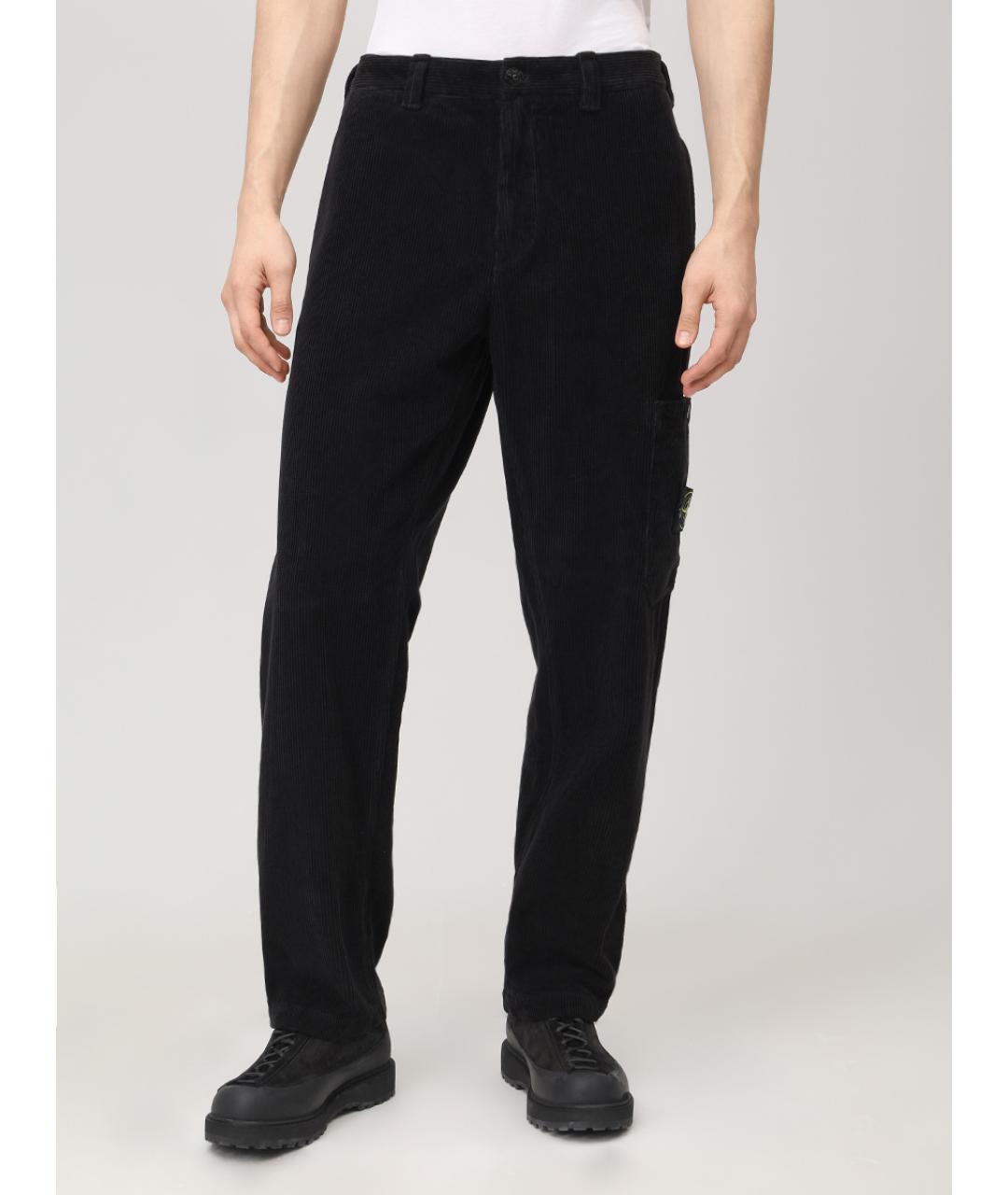 STONE ISLAND Черные хлопковые повседневные брюки, фото 4