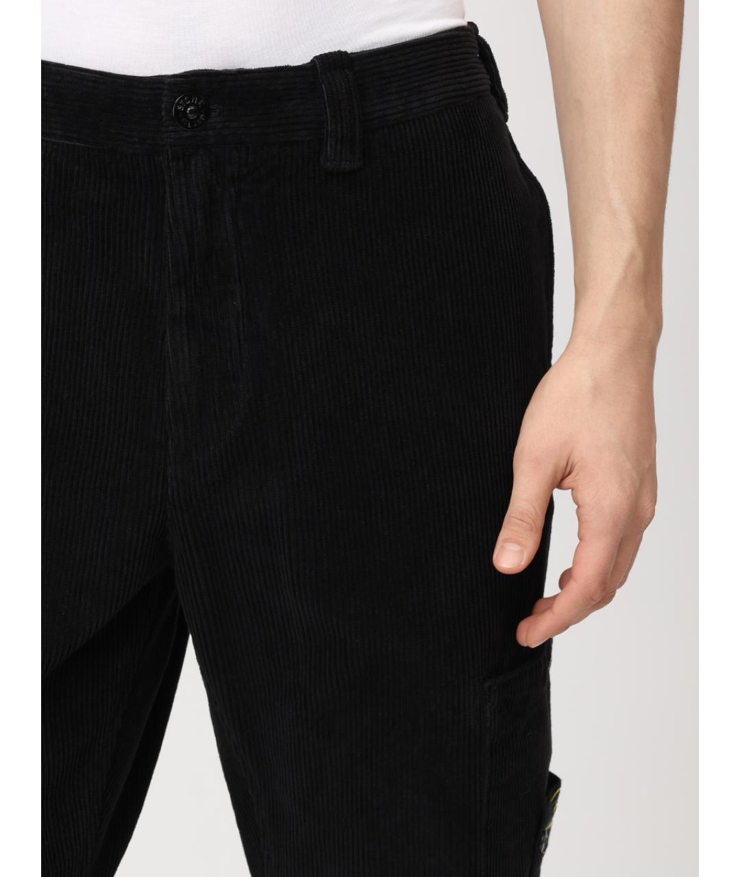 STONE ISLAND Черные хлопковые повседневные брюки, фото 5