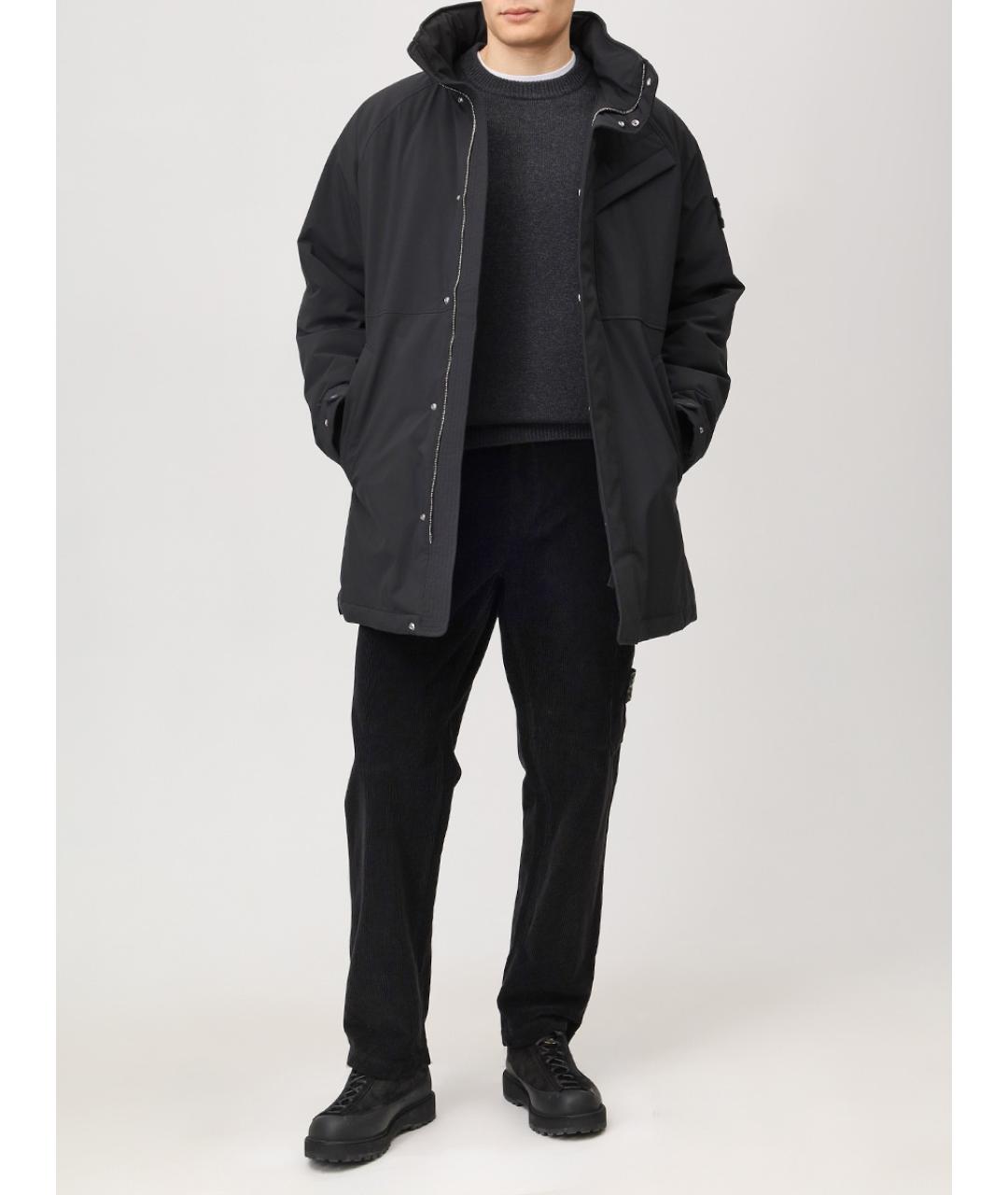 STONE ISLAND Черные хлопковые повседневные брюки, фото 2