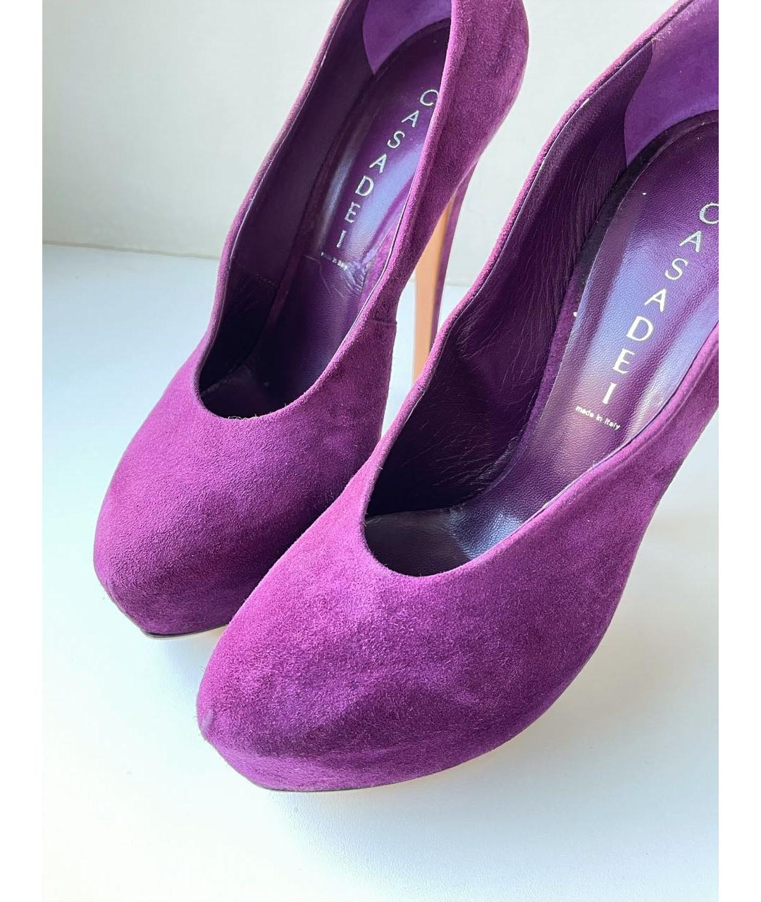 CASADEI Фиолетовые замшевые туфли, фото 5