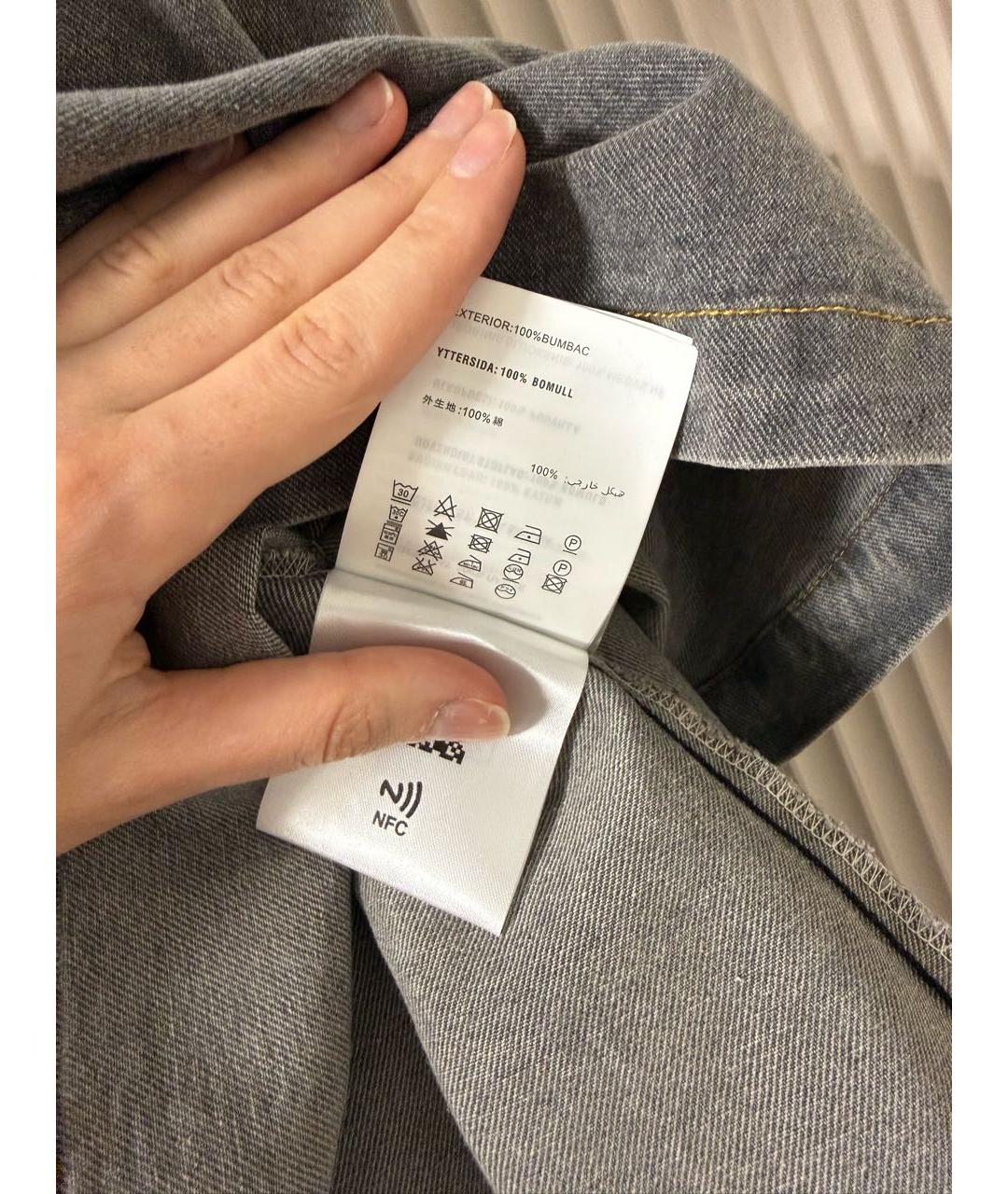 MIU MIU Серая деним юбка миди, фото 5