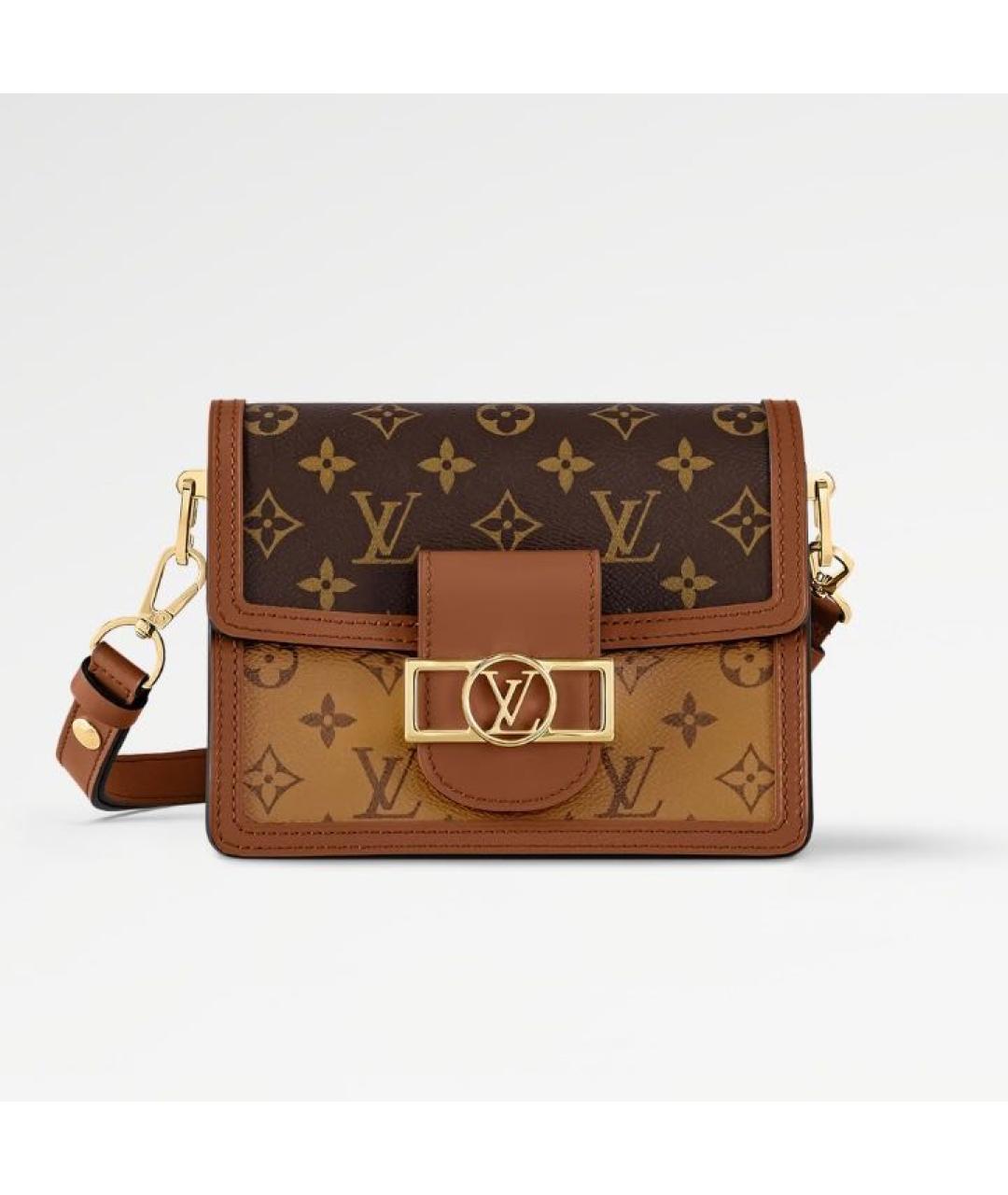 LOUIS VUITTON Коричневая кожаная сумка через плечо, фото 9