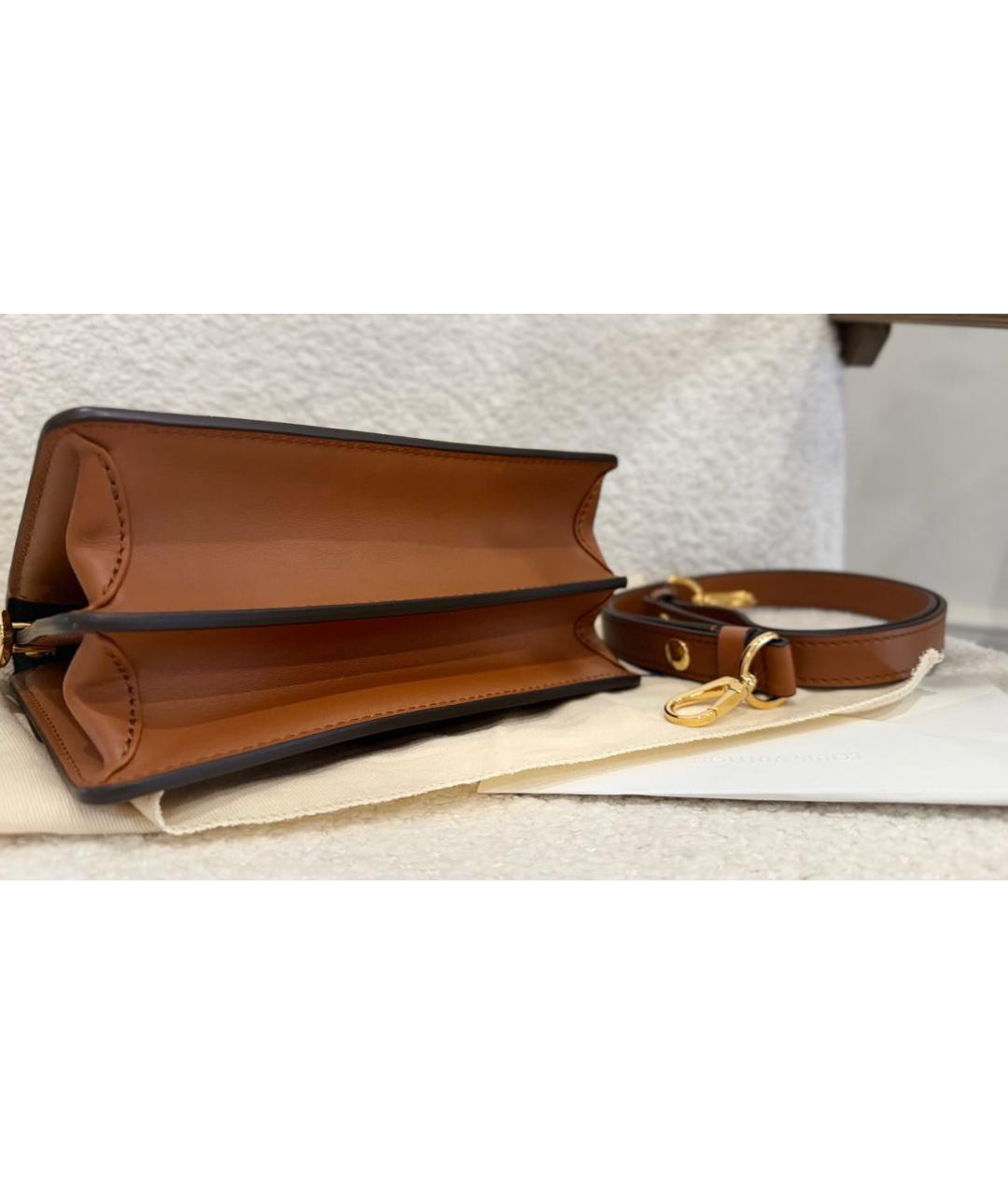 LOUIS VUITTON Коричневая кожаная сумка через плечо, фото 8