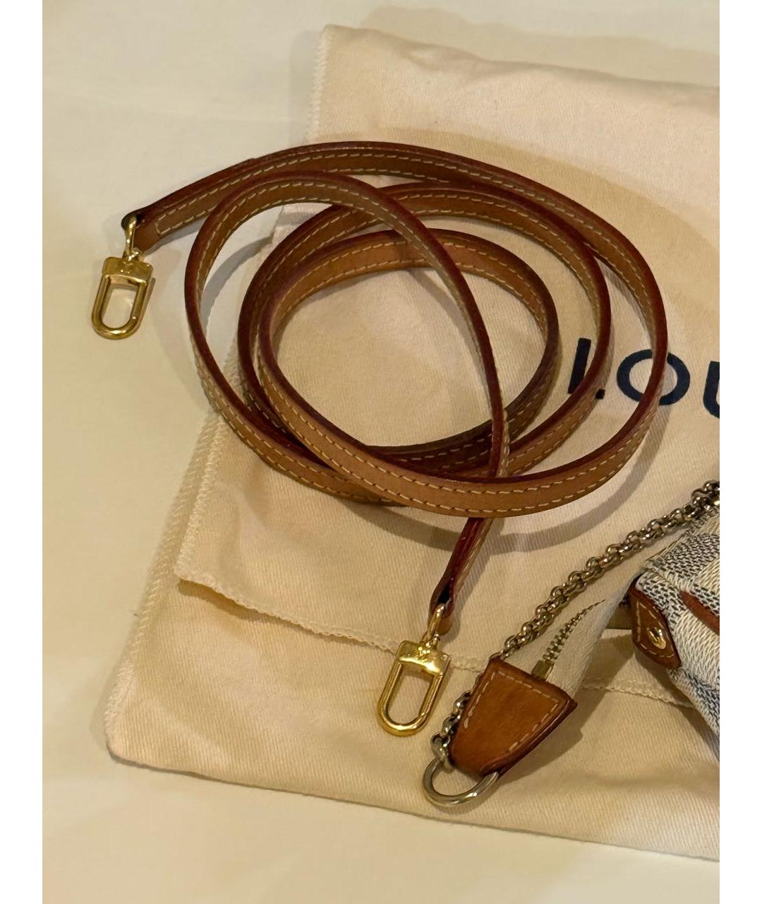 LOUIS VUITTON Бежевая кожаная сумка через плечо, фото 7