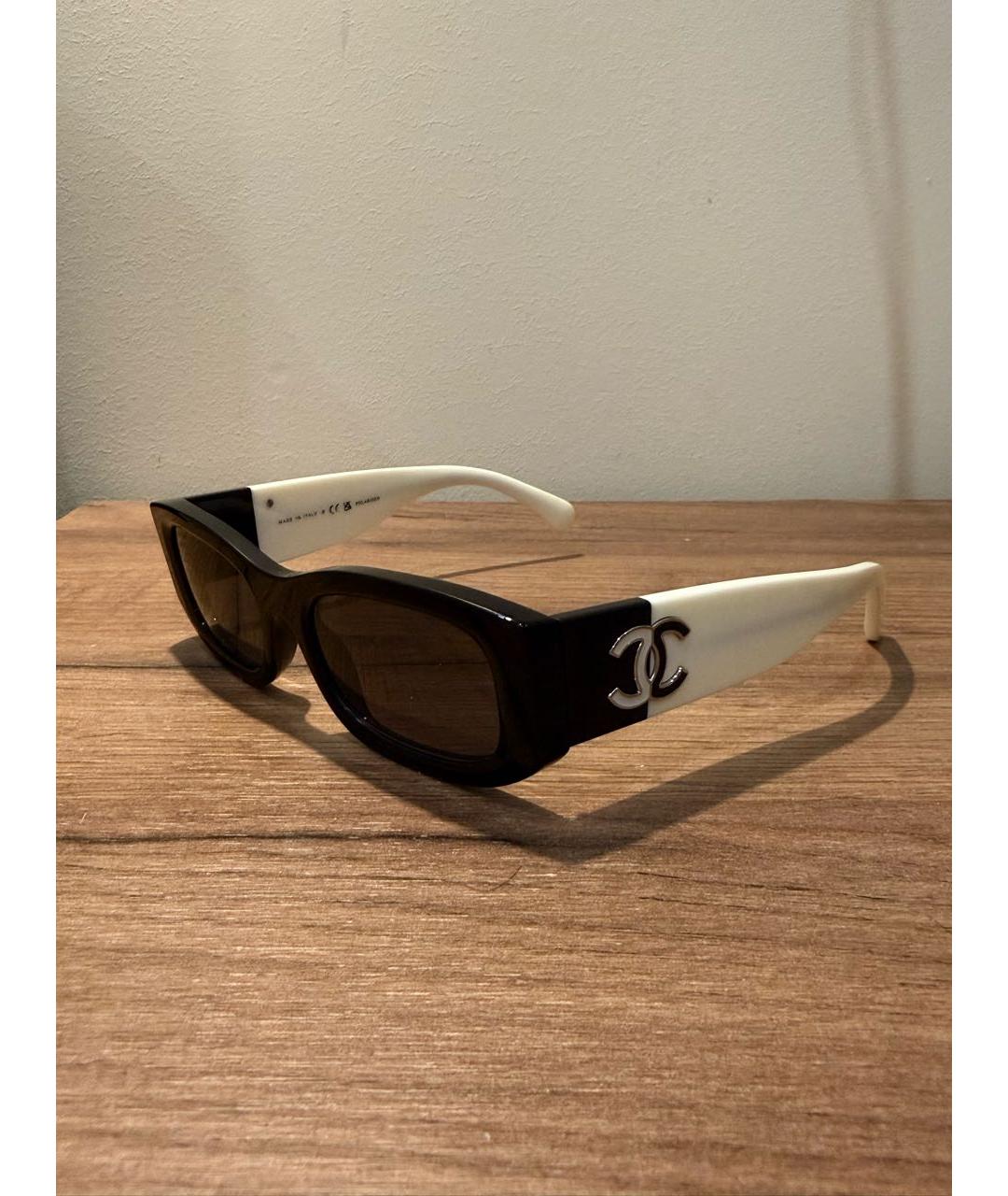 CHANEL Белые пластиковые солнцезащитные очки, фото 6