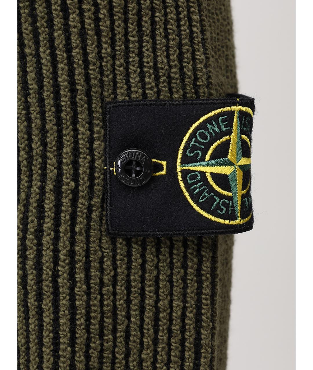 STONE ISLAND Зеленый шерстяной джемпер / свитер, фото 6