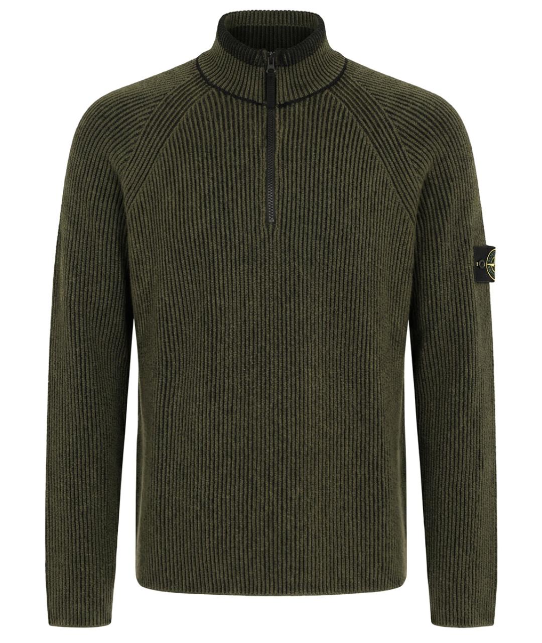 STONE ISLAND Зеленый шерстяной джемпер / свитер, фото 1