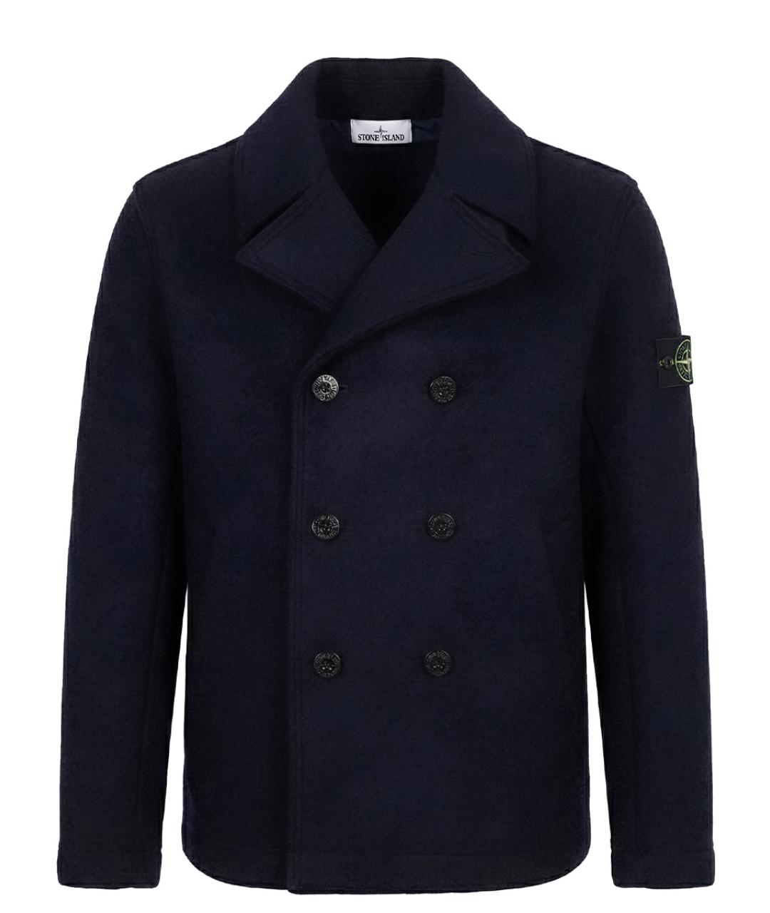 STONE ISLAND Синее шерстяное пальто, фото 1