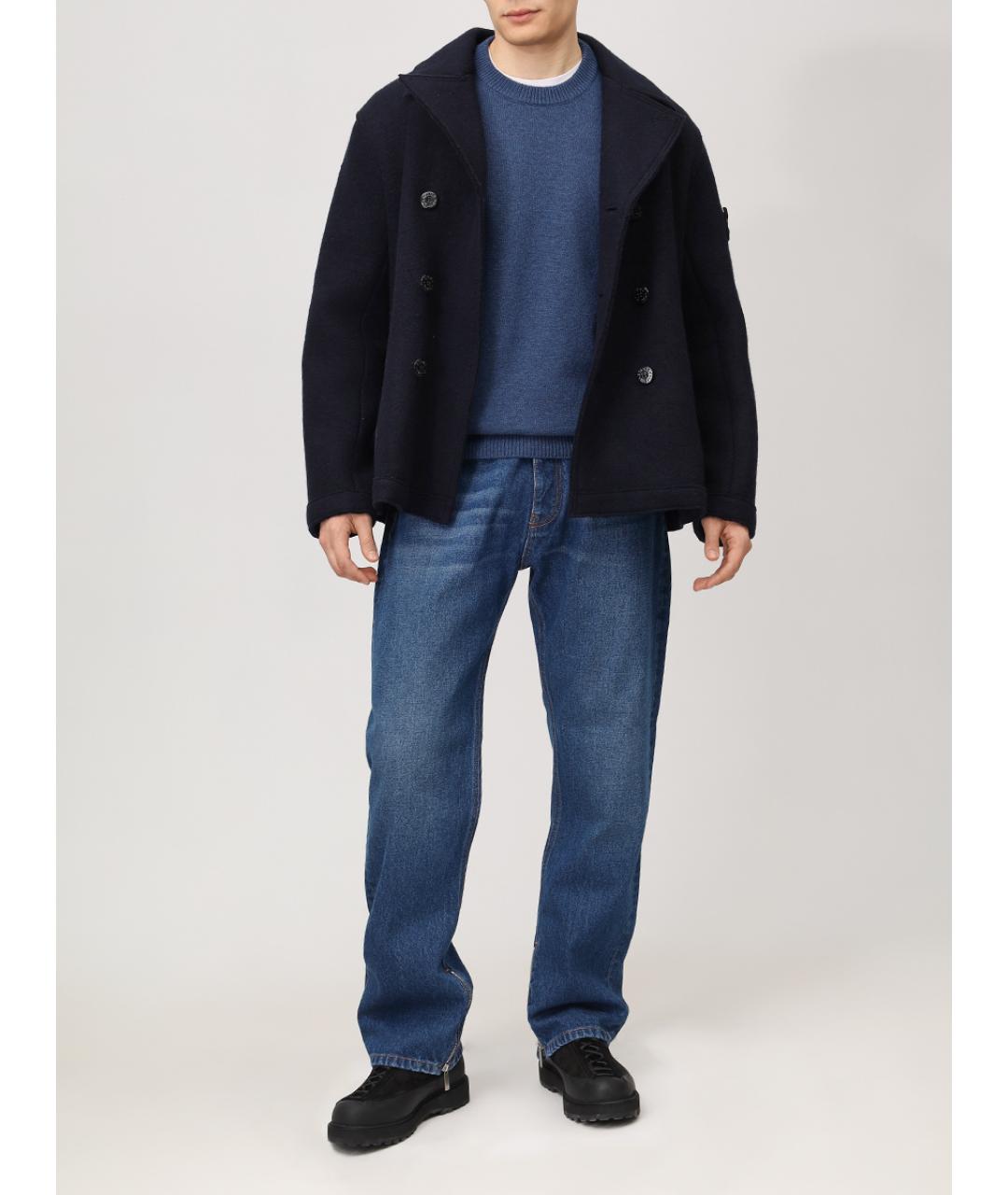 STONE ISLAND Голубой шерстяной джемпер / свитер, фото 2