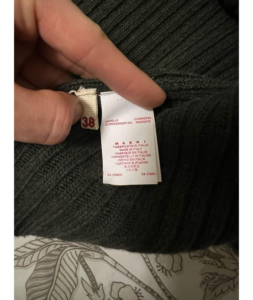MARNI Хаки шерстяной джемпер / свитер, фото 5